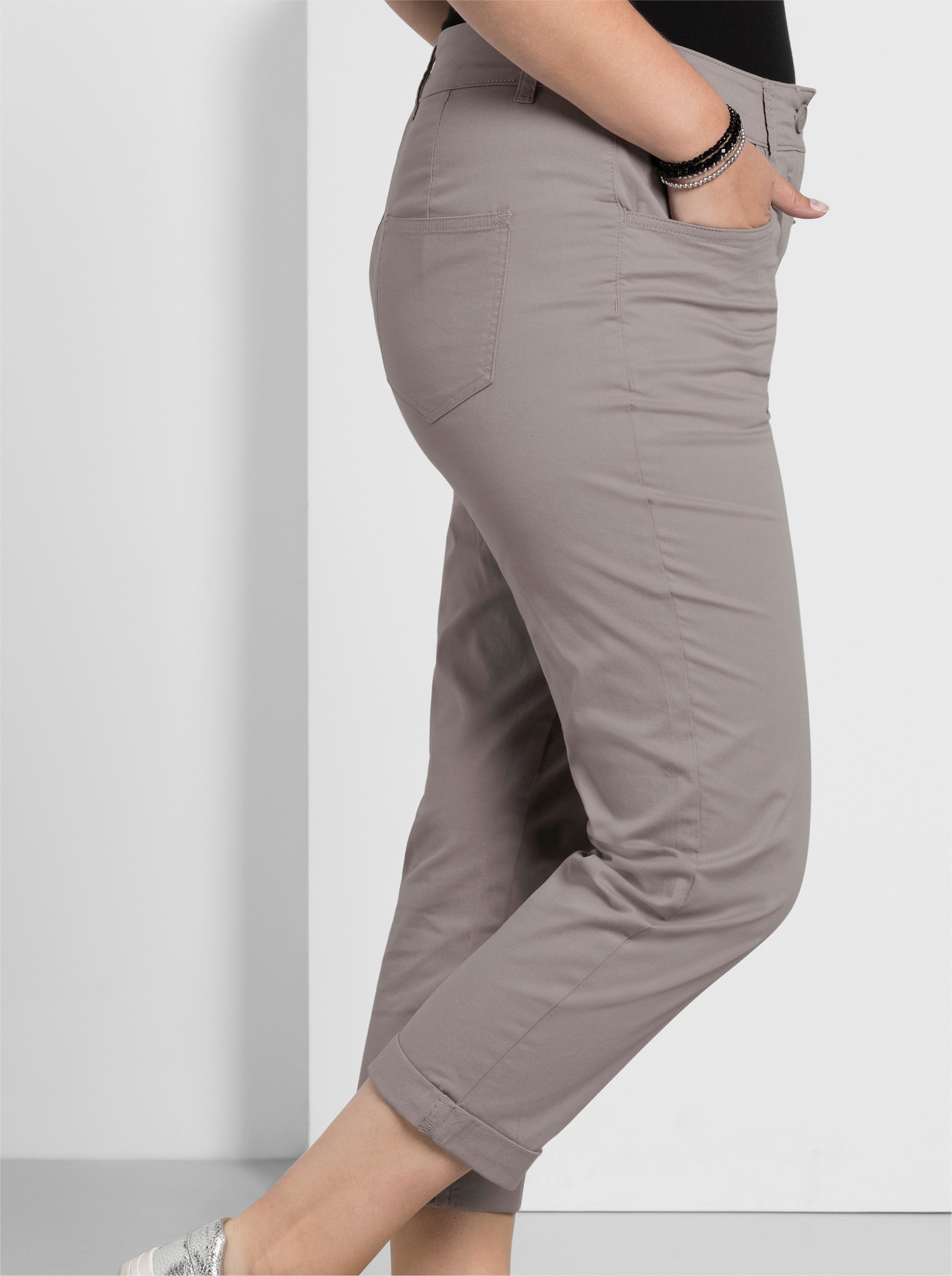 sheego 7/8-broek in smal model - zilvergrijs