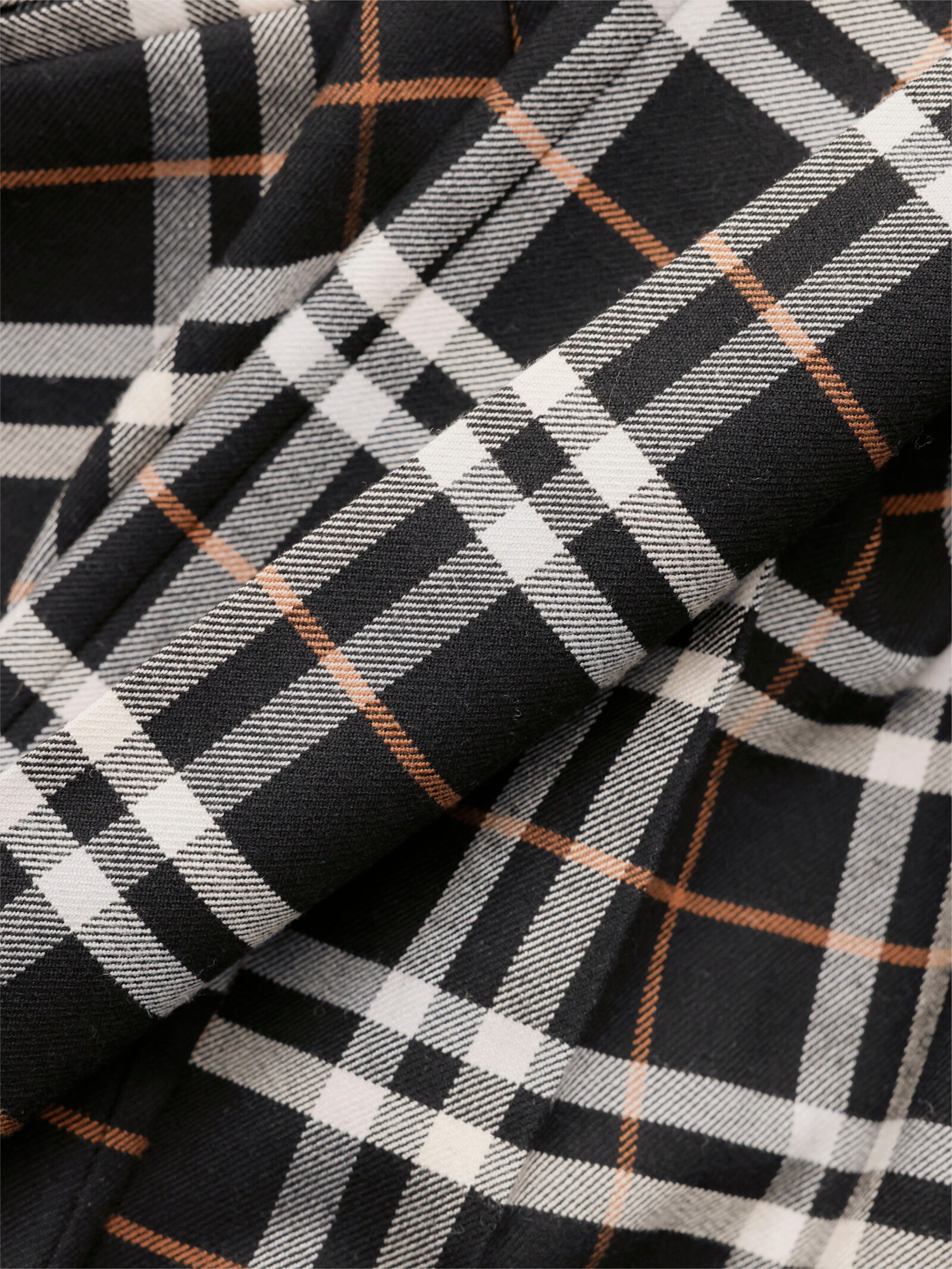 CREATION L PREMIUM Karohose Mit Webkaro-Dessin - schwarz-cognac-kariert