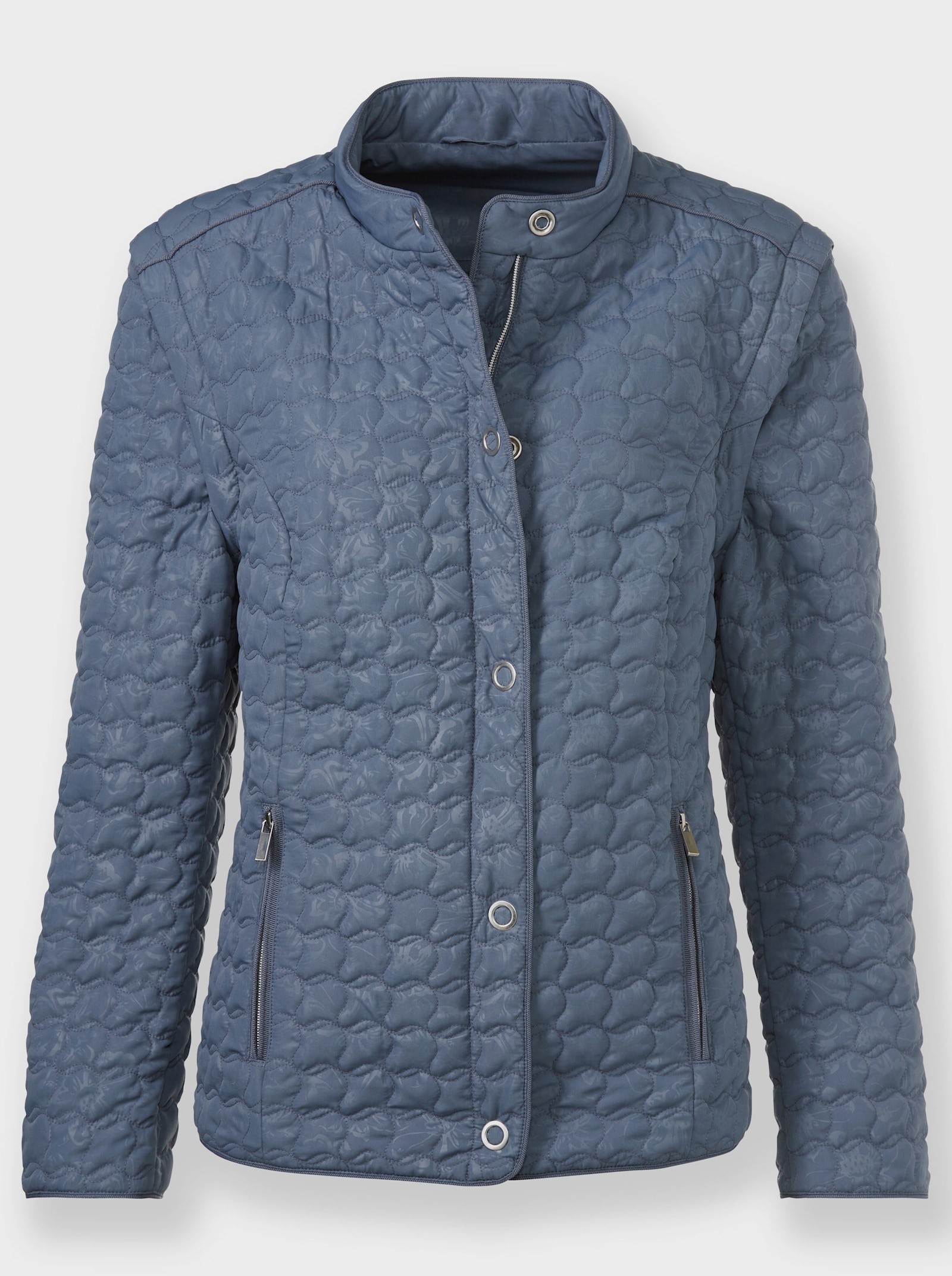 2-in-1-Jacke gesteppt - rauchblau-bedruckt