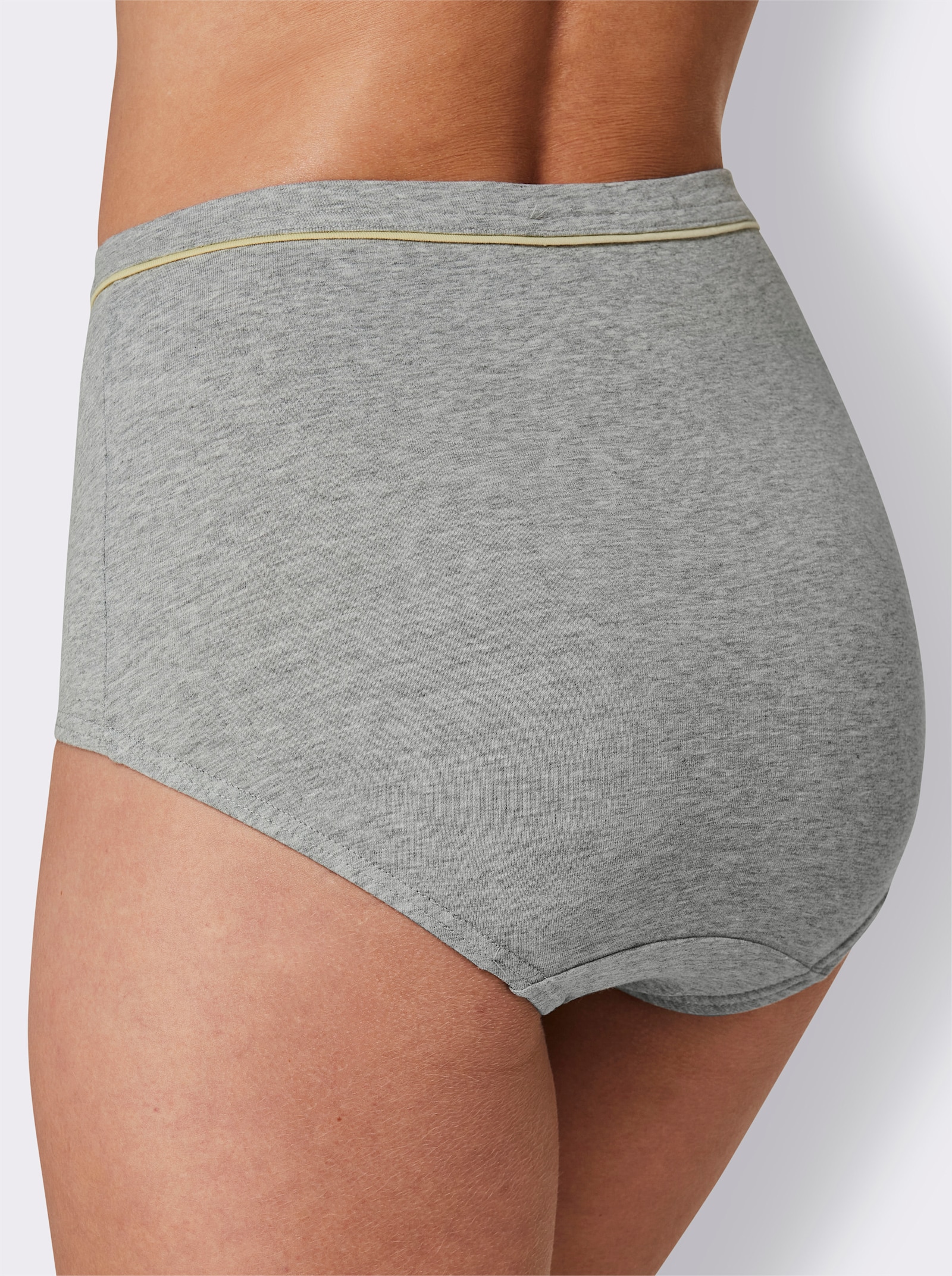 wäschepur Höga trosor med dubbel gren - 5x svart-grå-melerad + 5x grå-melerad-citron