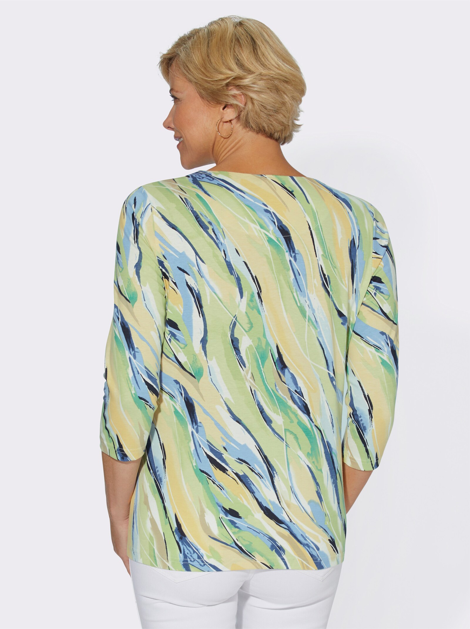 3/4-Arm-Shirt im Grafik-Dessin - pistazie-bedruckt