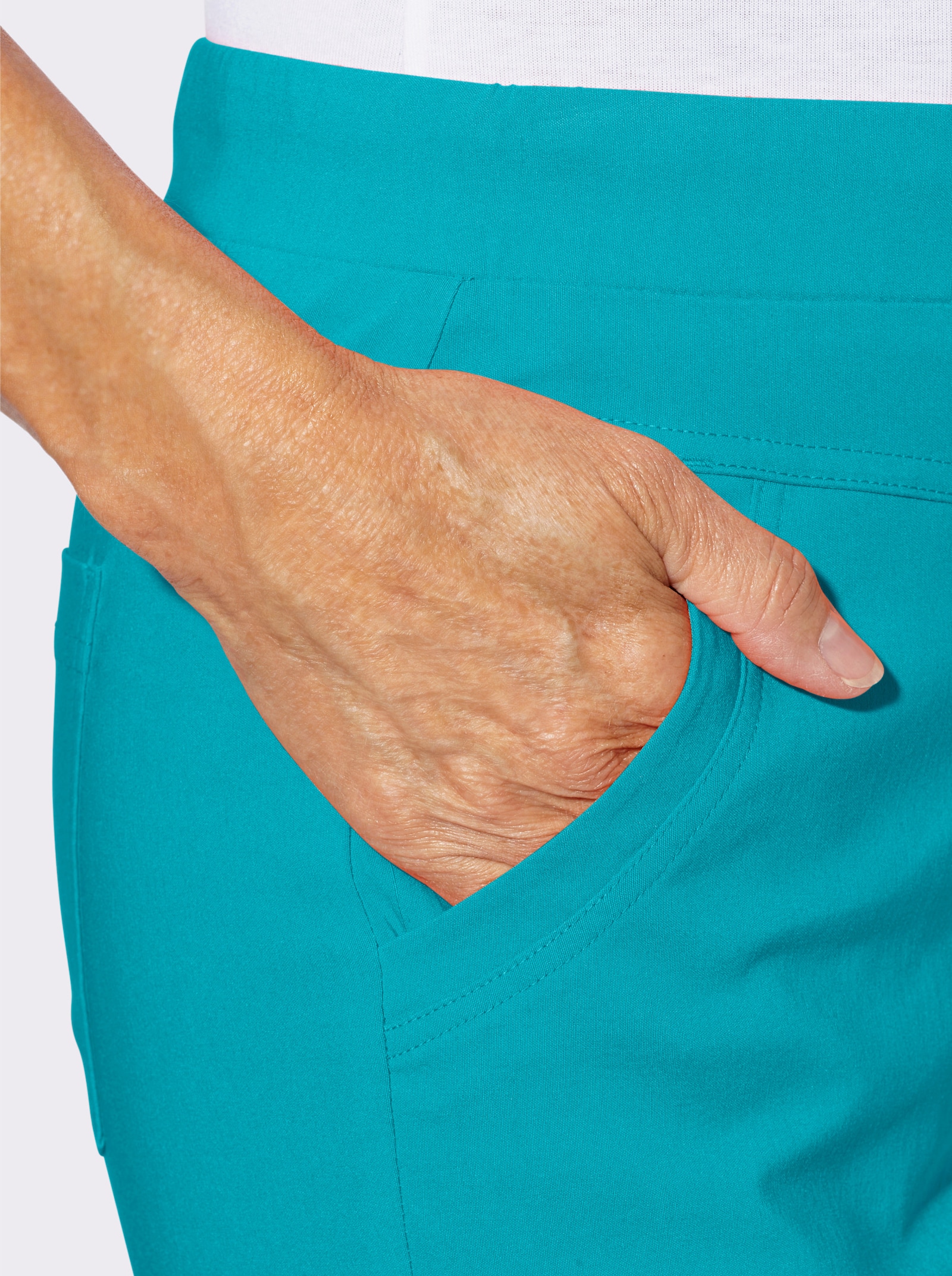 Bengalinhose mit Reißverschluss am Bein - türkis