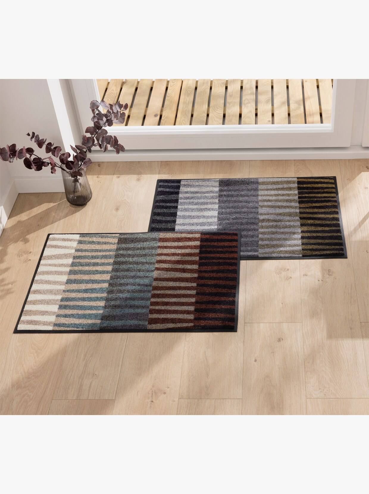wash+dry by Kleen-Tex Voetmat - choco/beige bedrukt