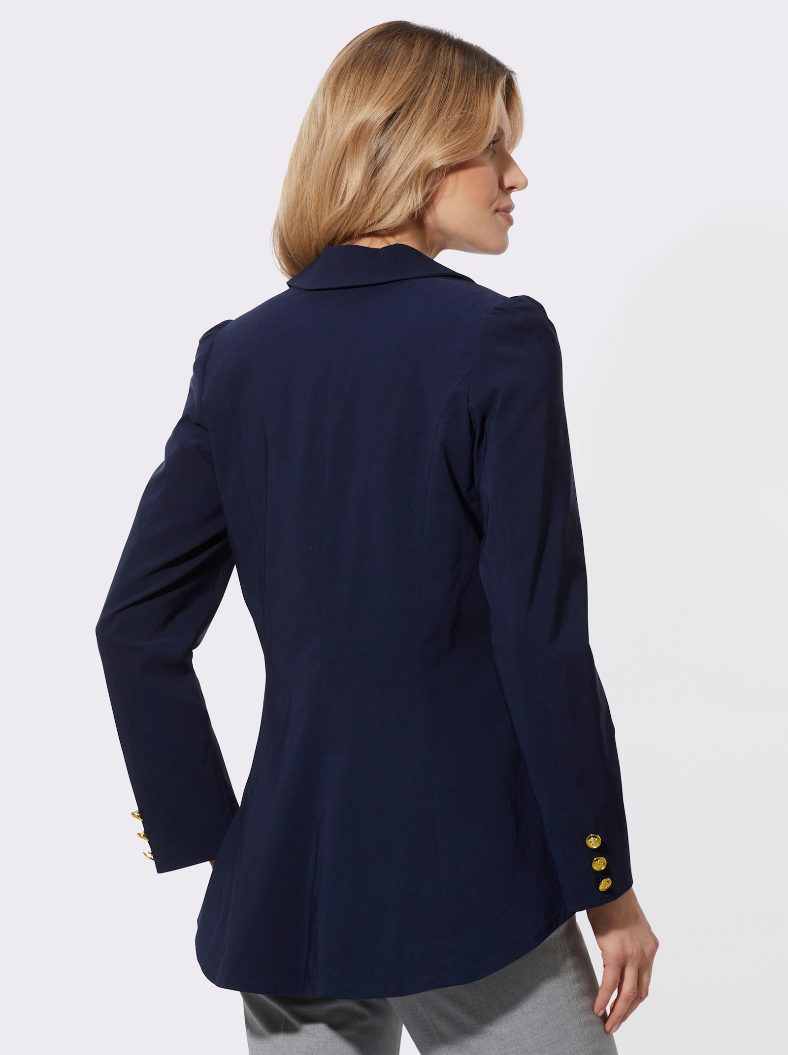 Blazer van bengaline - marine