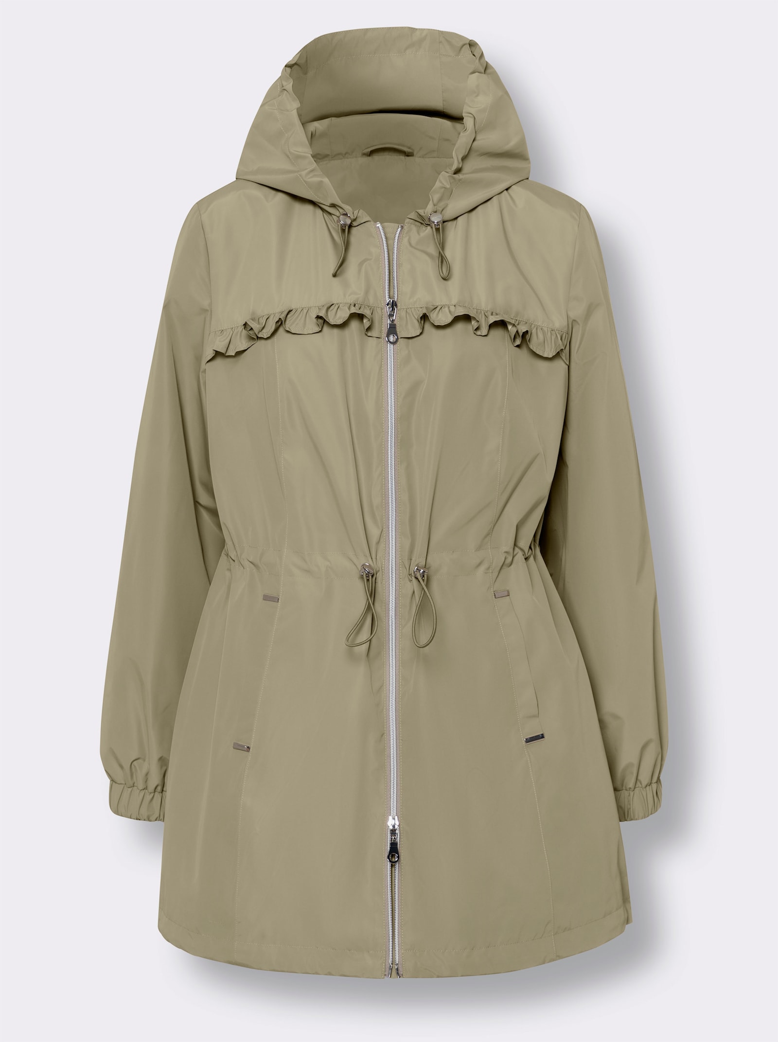 heine Jack met capuchon en volants, licht materiaal - leem