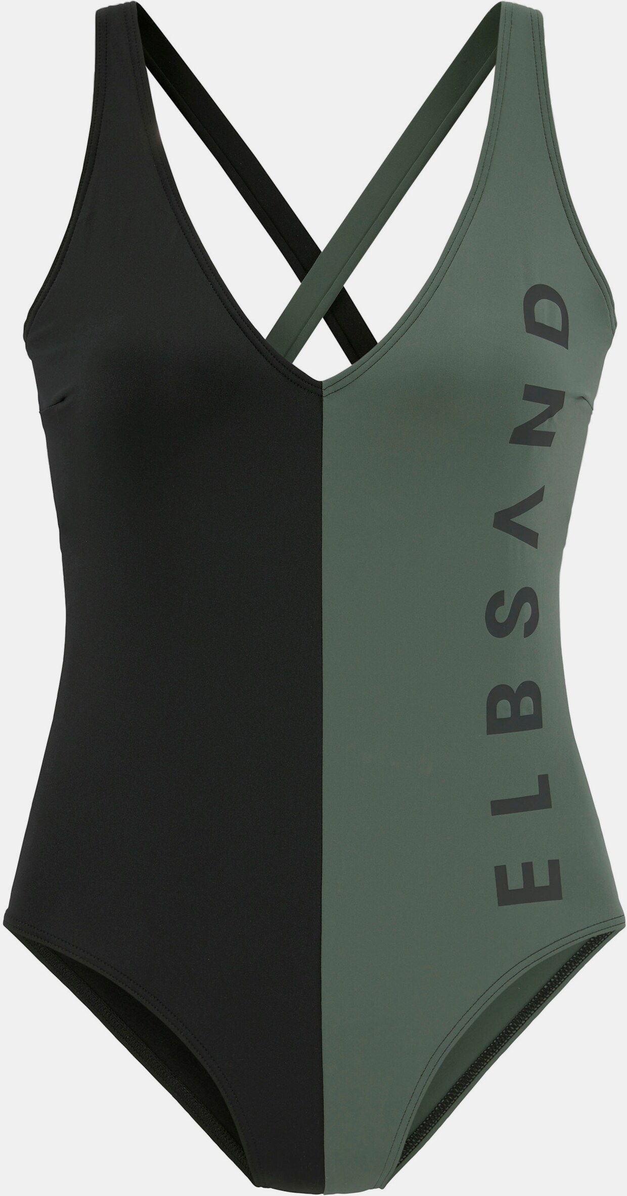 Elbsand Badeanzug - schwarz-oliv