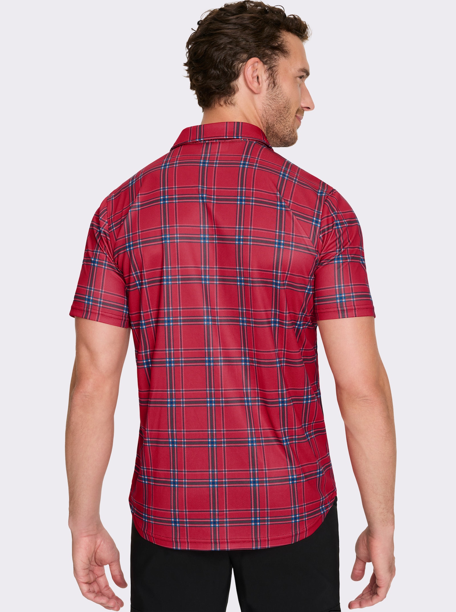 Catamaran Sports Funktionsshirt in Wabenstruktur - rot-kariert