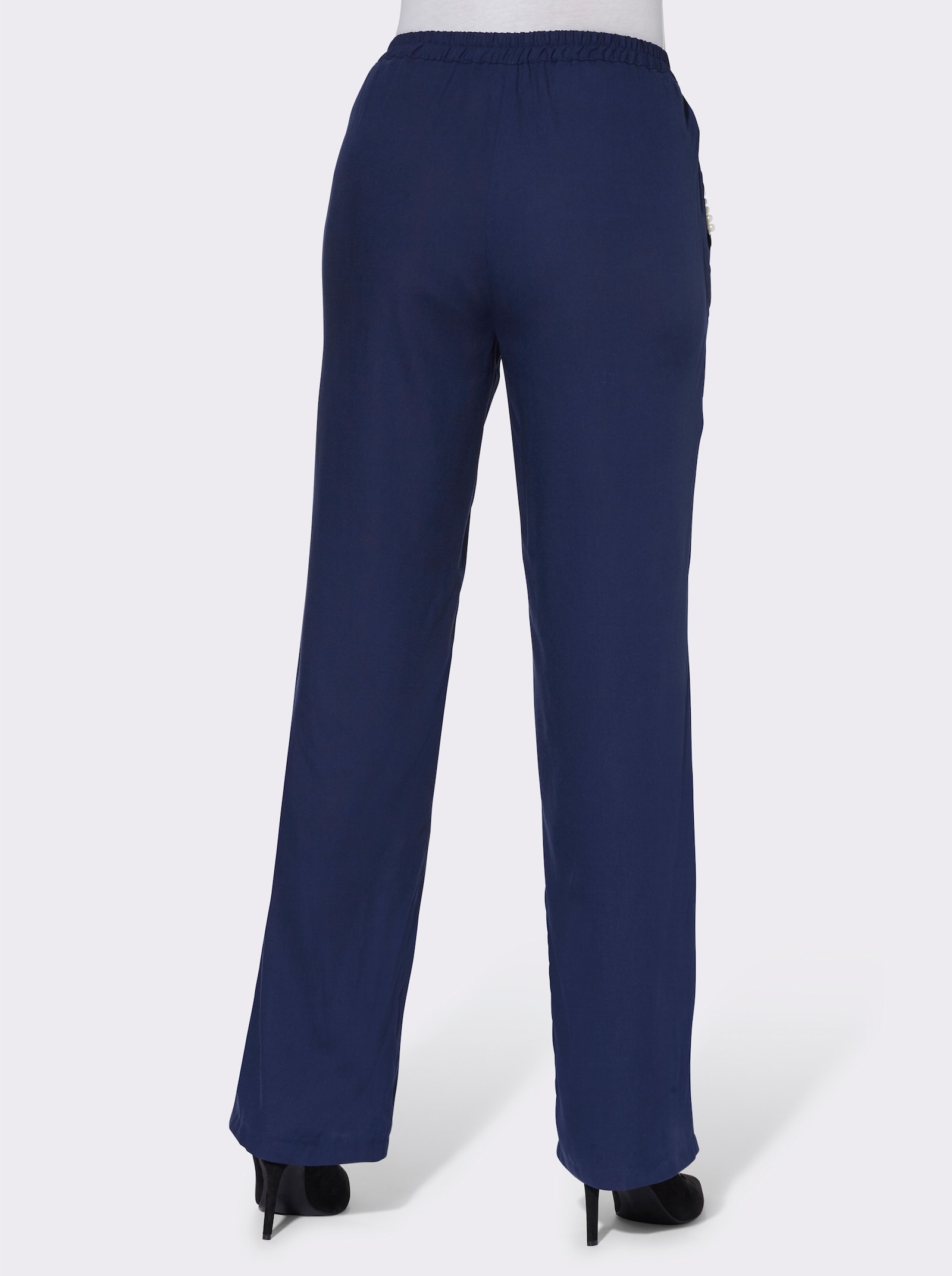 Schlupfhose mit leicht ausgestelltem Bein - dunkelblau
