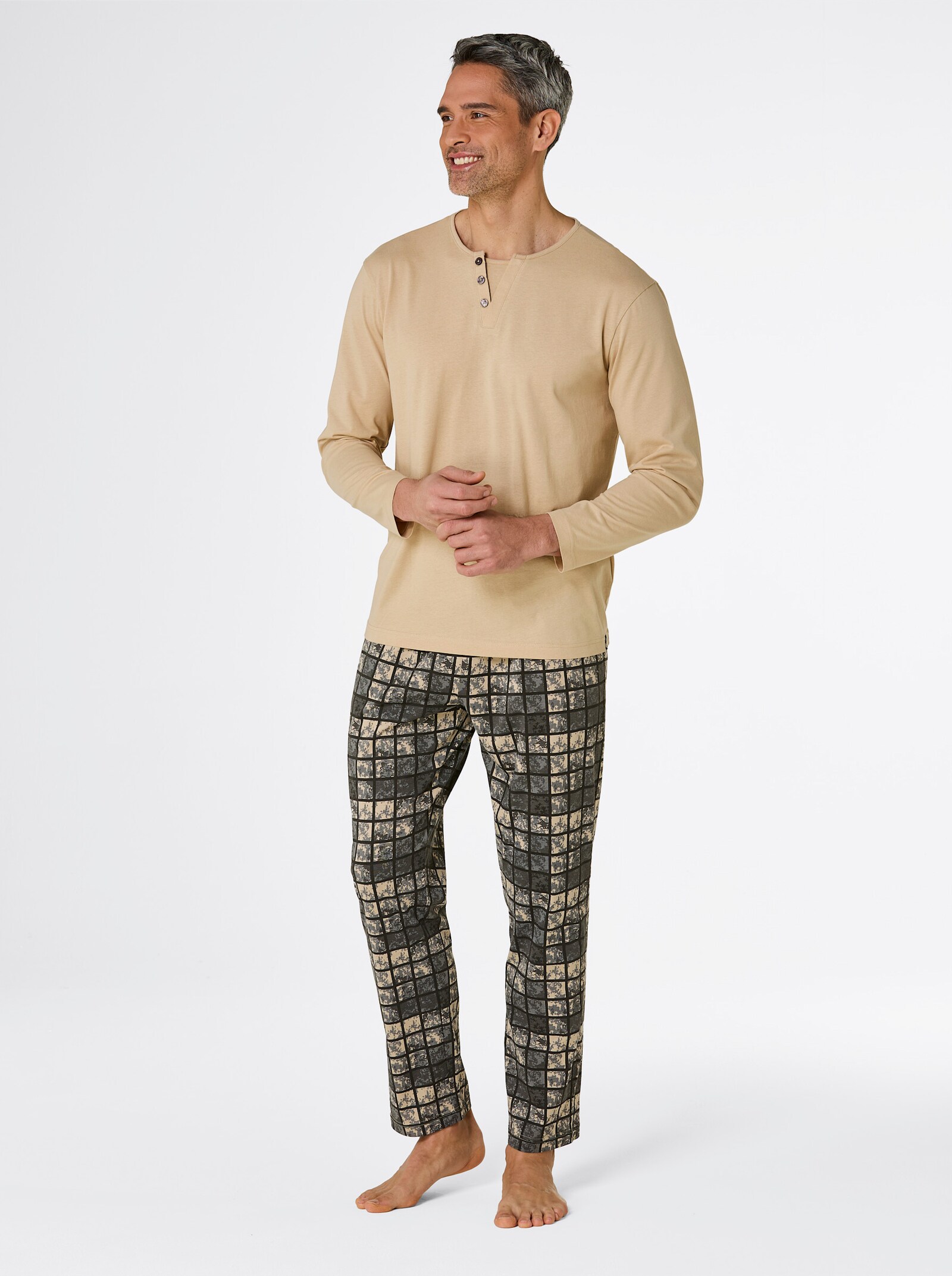 wäschepur men Schlafanzüge - jade-petrol + beige-anthrazit