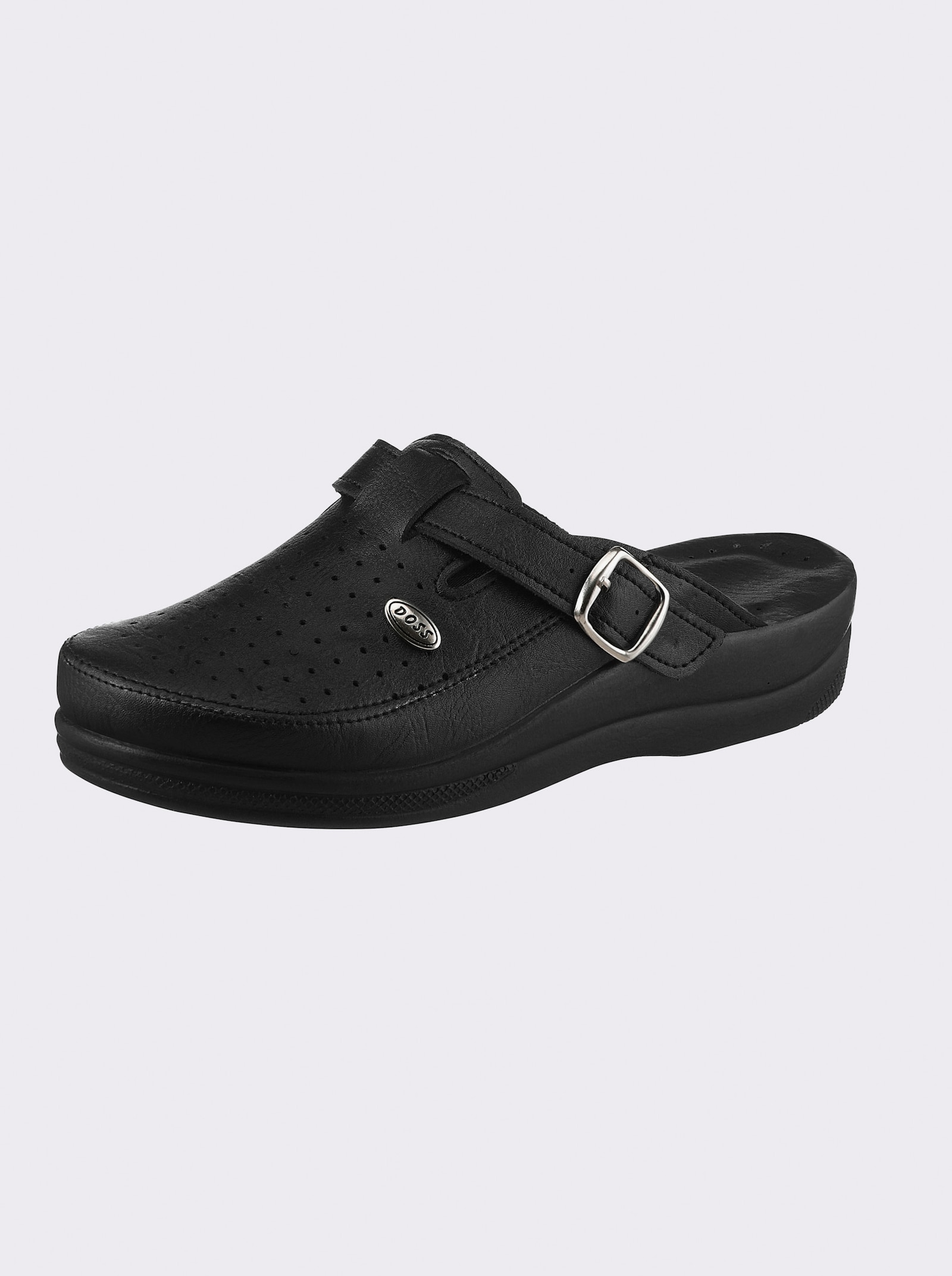 Clog mit Perforierung - schwarz