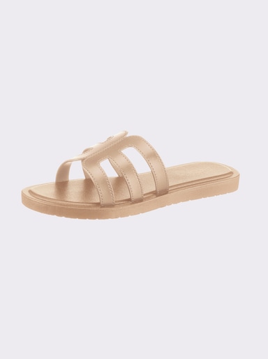 Siebi´s Badepantolette mit Durchbrüchen - vanille