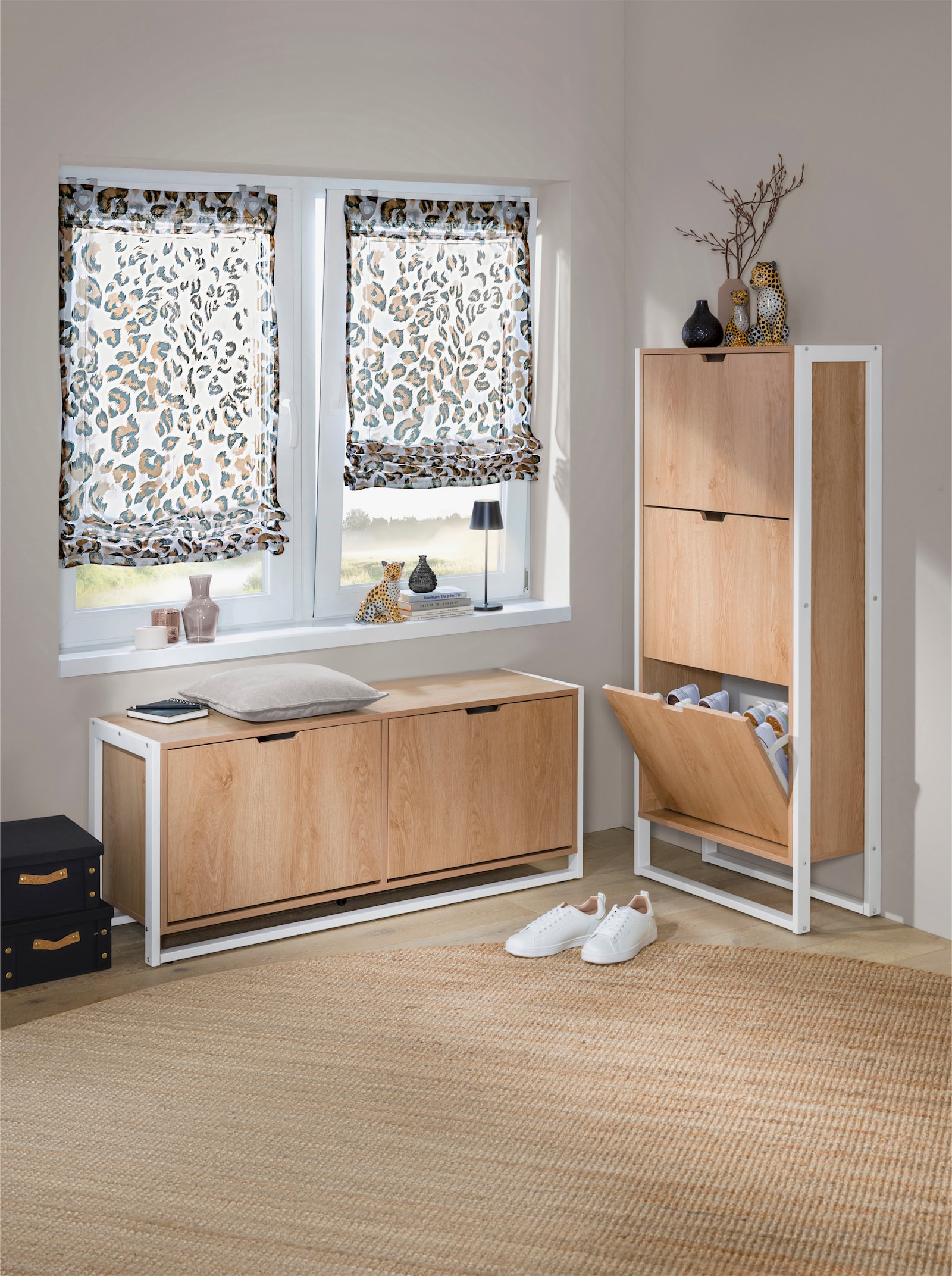 heine home Schuhschrank - natur-weiß