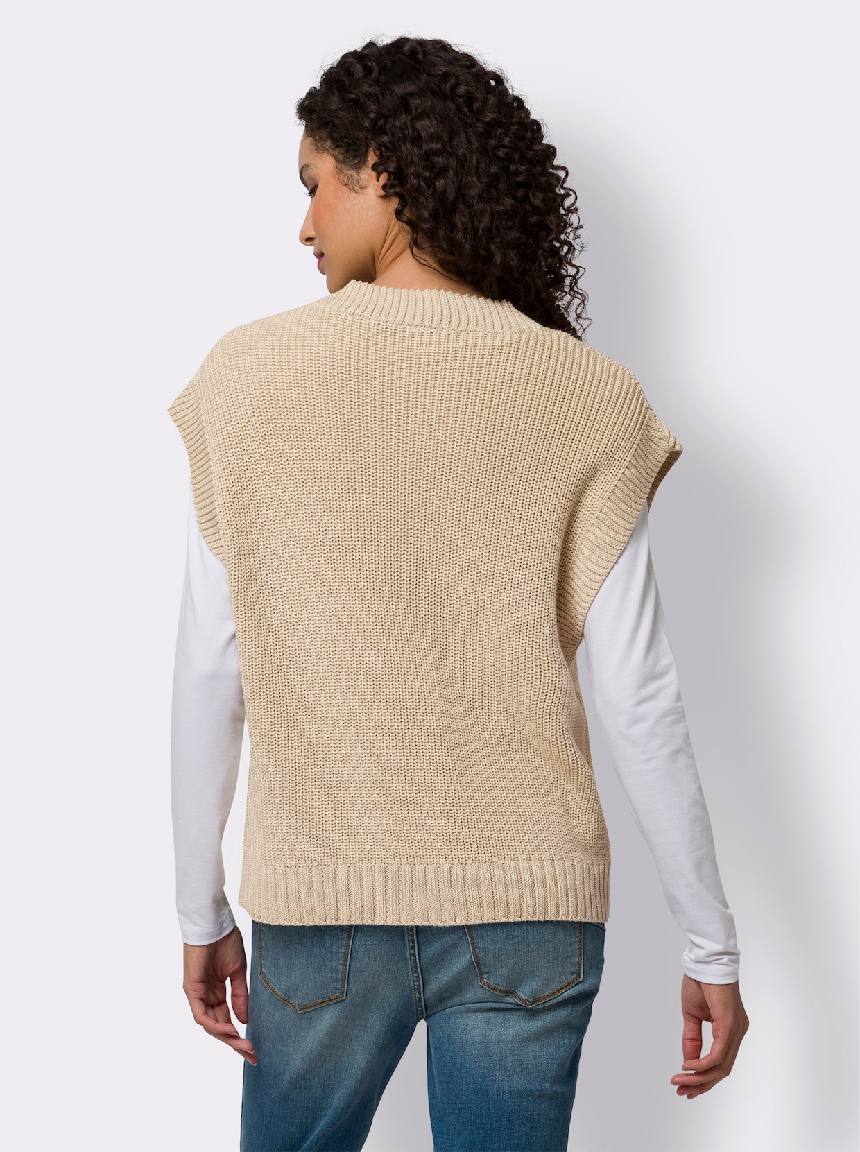 heine Mouwloos vest - zand