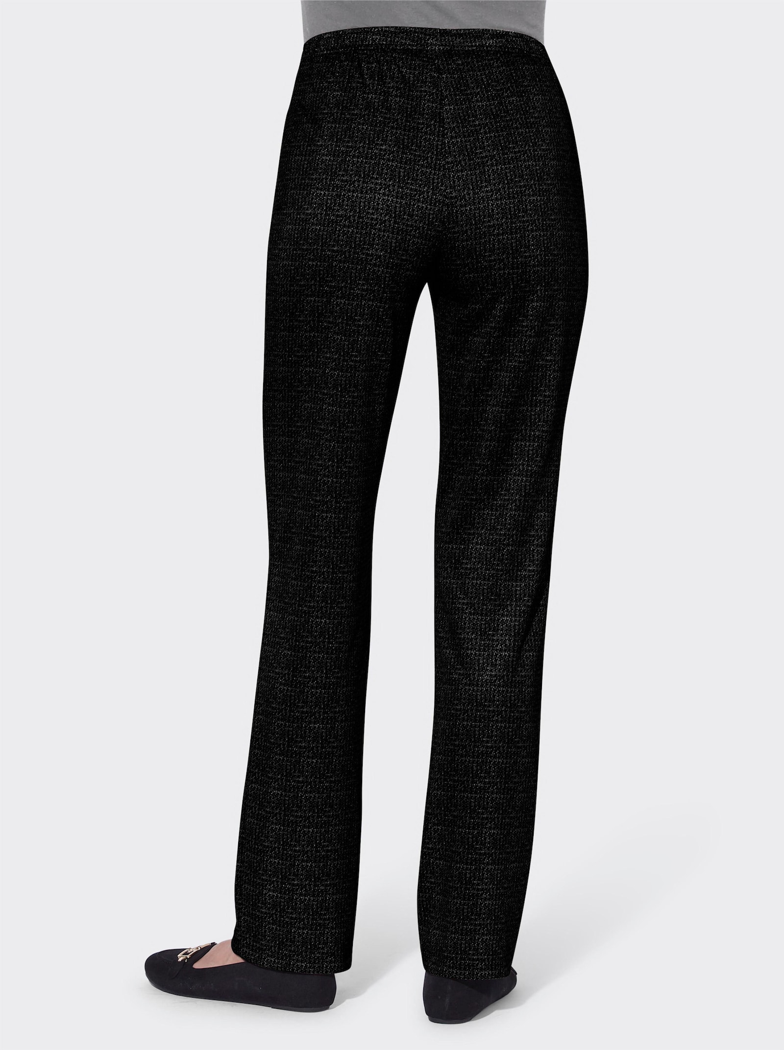 Schlupfhose im Muster-Dessin, innen angeraut - schwarz-gemustert