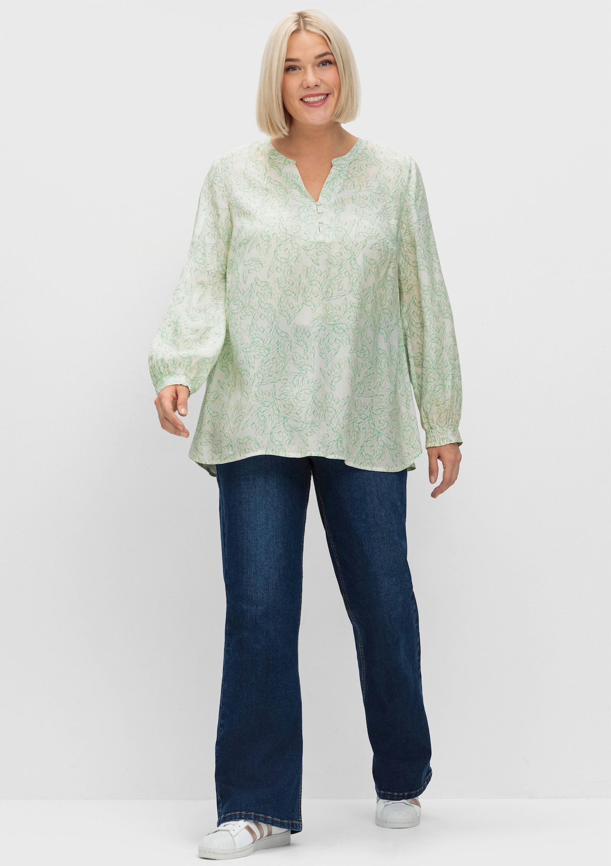 sheego Tuniek - champagne gedessineerd