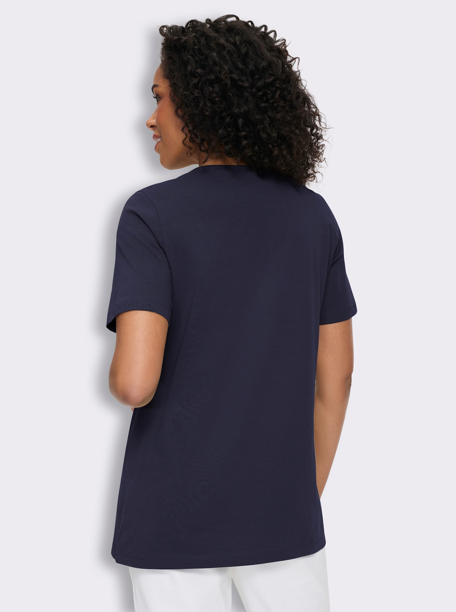 2-in-1-Shirt mit platziertem Ketten-Druck - marine-hellblau