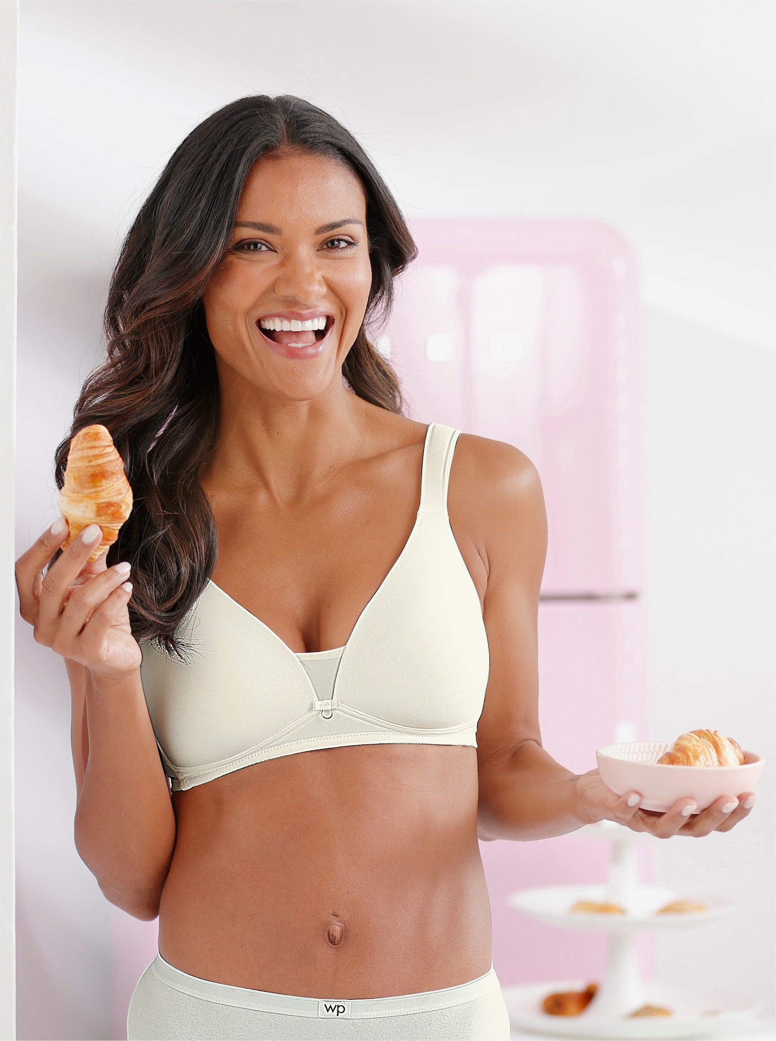 Viania T-Shirt-BH ohne Bügel mit Zierschleife - ecru