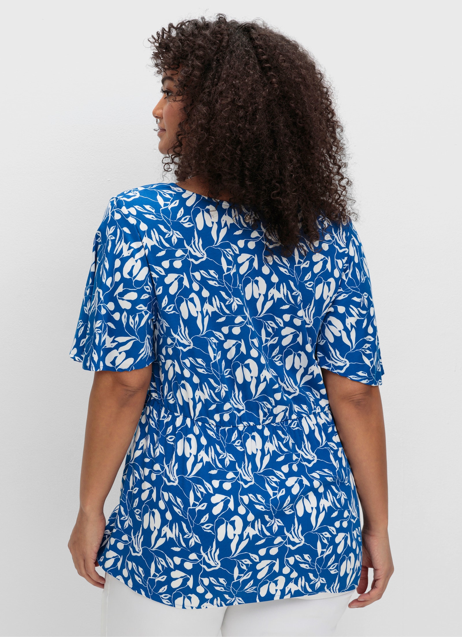 sheego Tunika mit Flügelärmeln - kobalt-gemustert