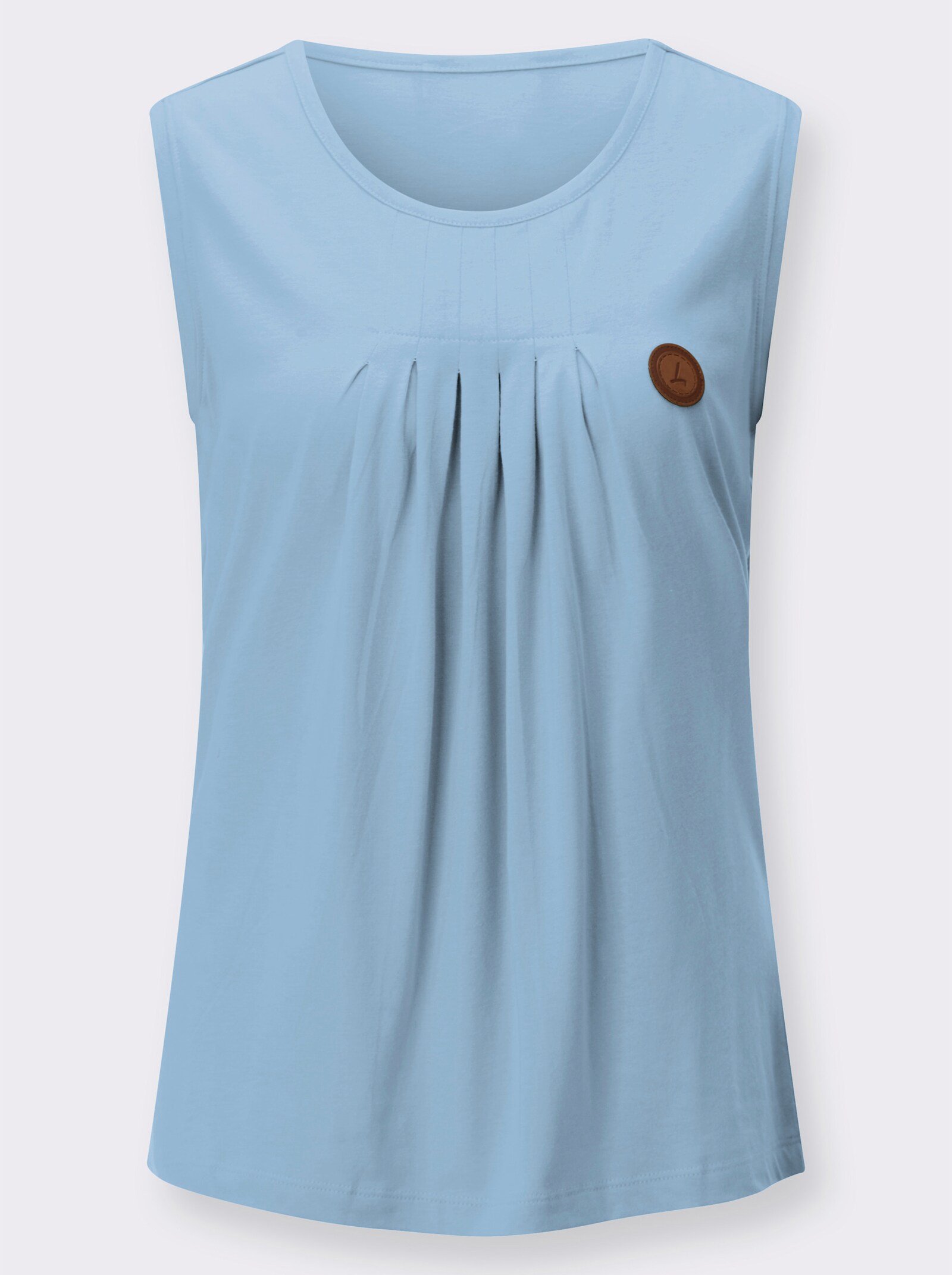 Shirttop mit Biesenverzierung - eisblau