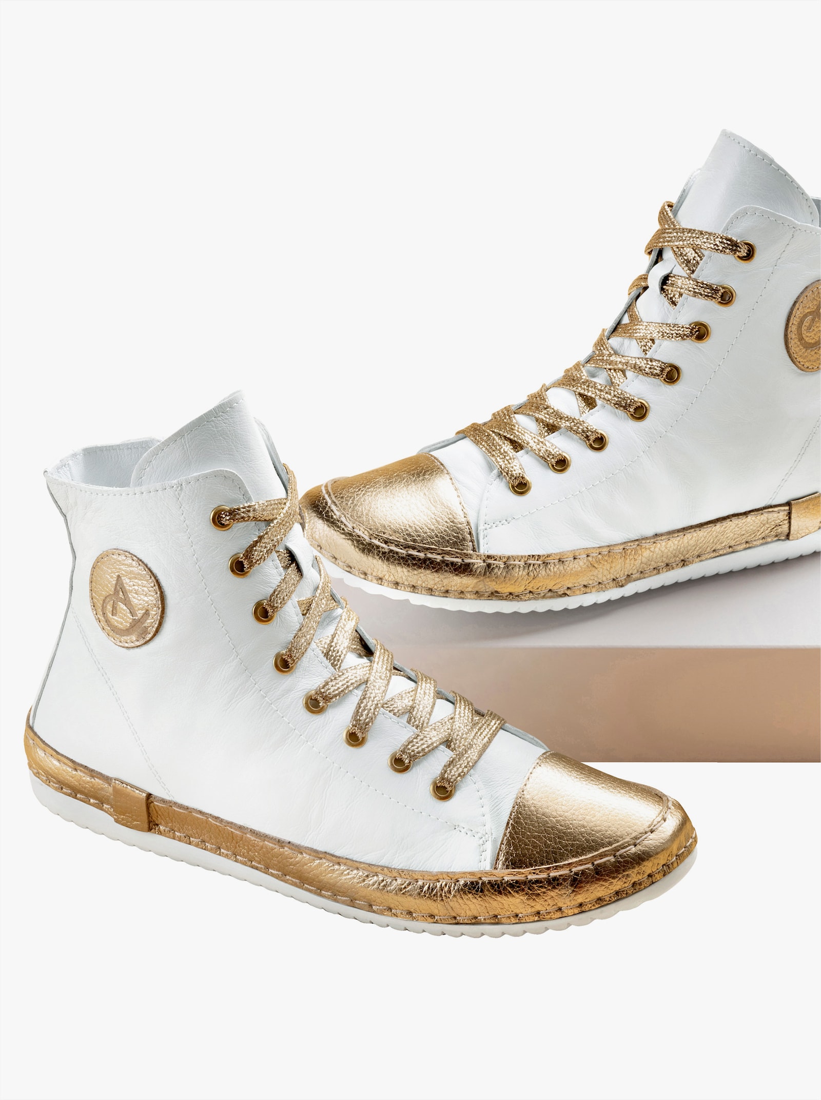 Andrea Conti Sneaker - weiß-goldfarben