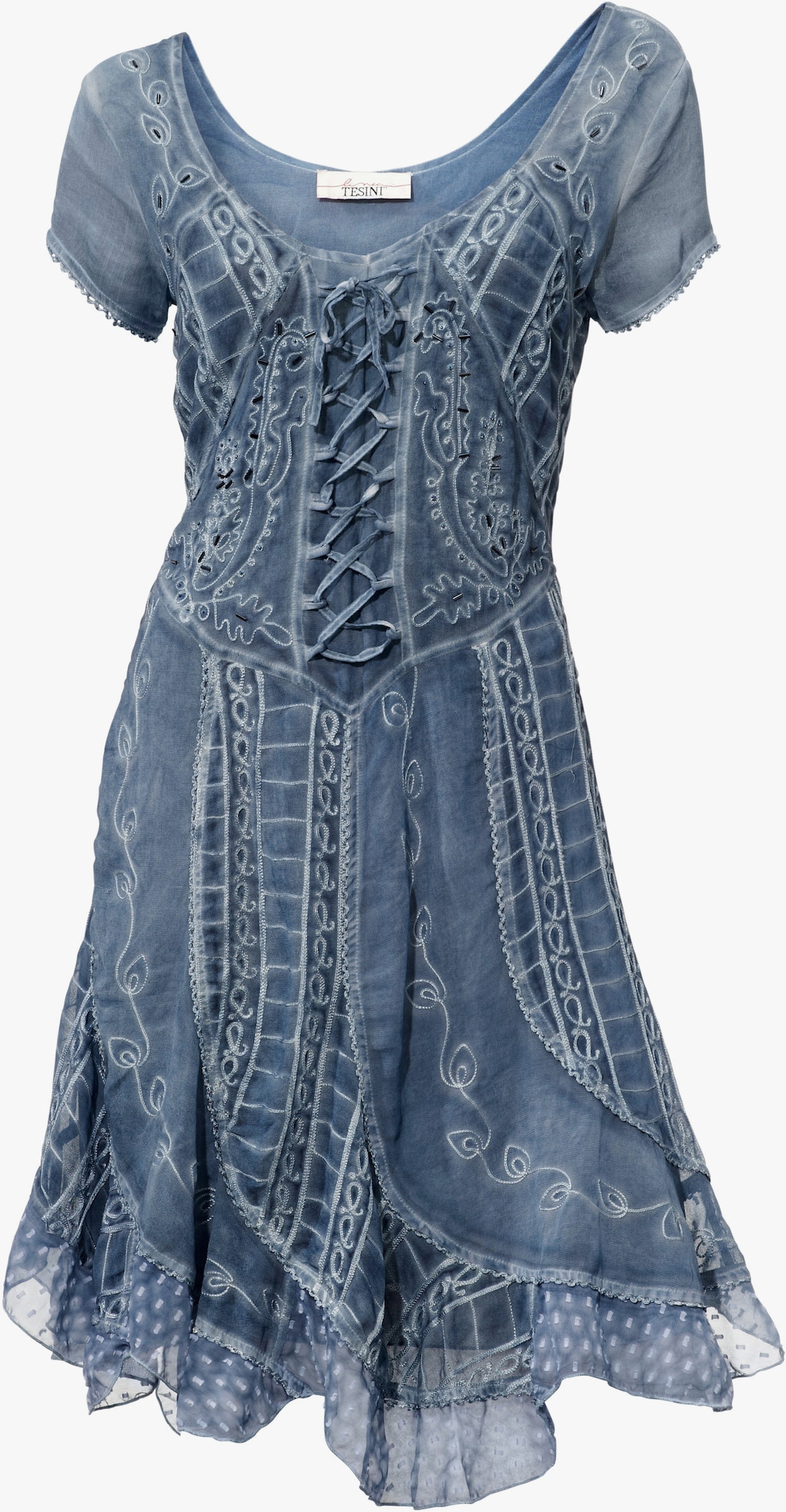 heine Robe brodée - bleu jean