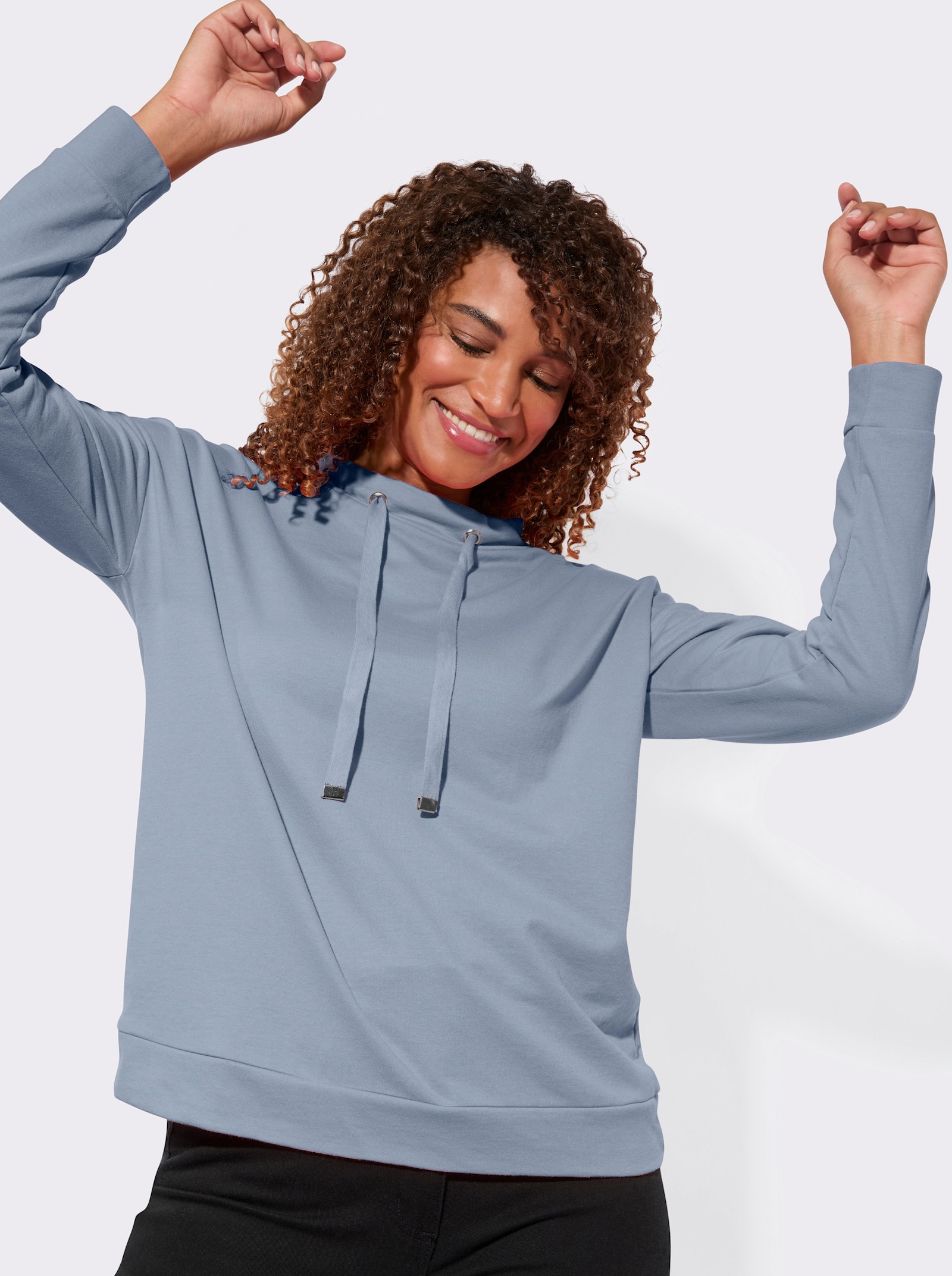 Sweatshirt mit Kordelzug - bleu