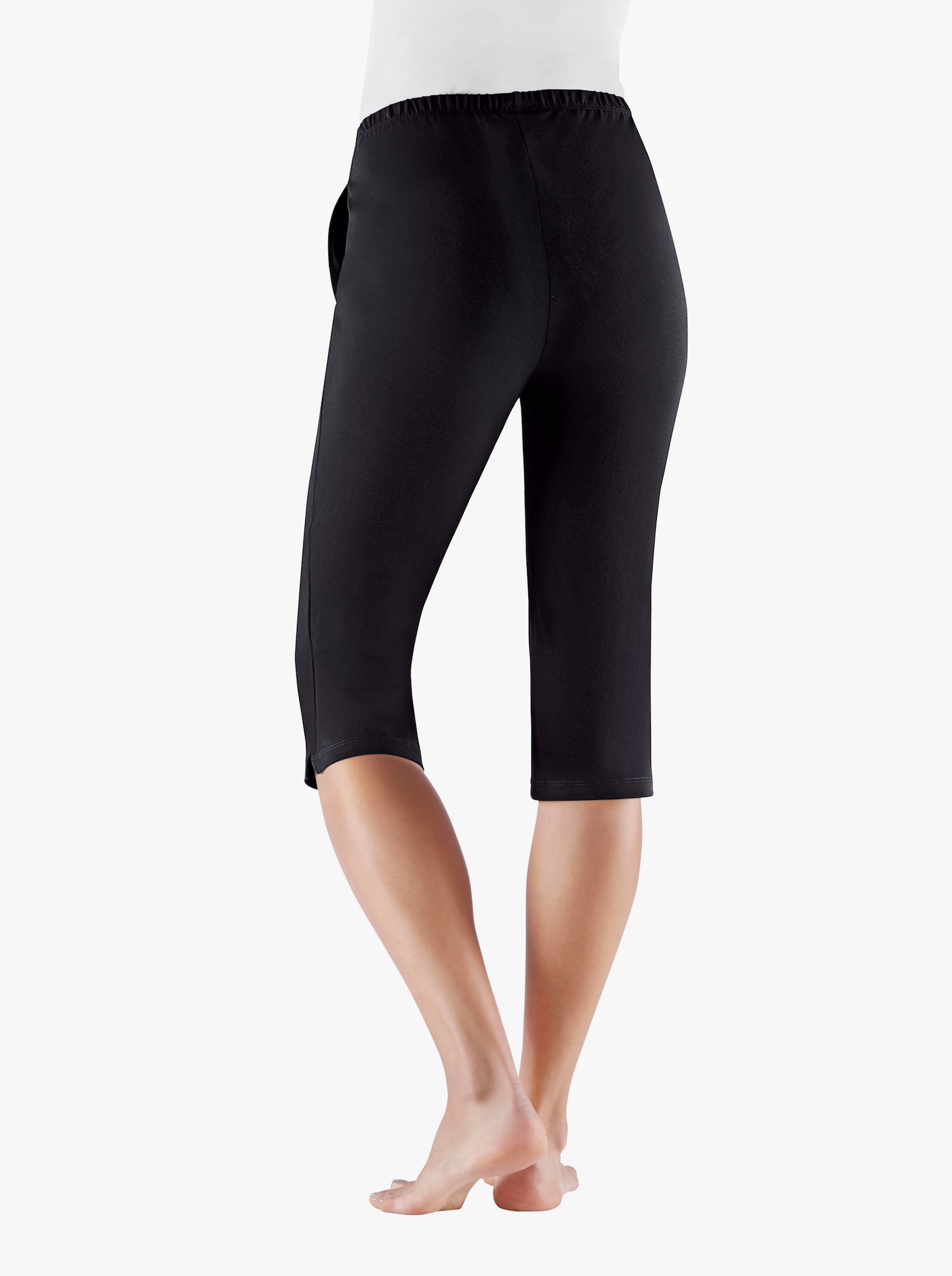 feel good Capribroeken - zwart + grijs gemêleerd