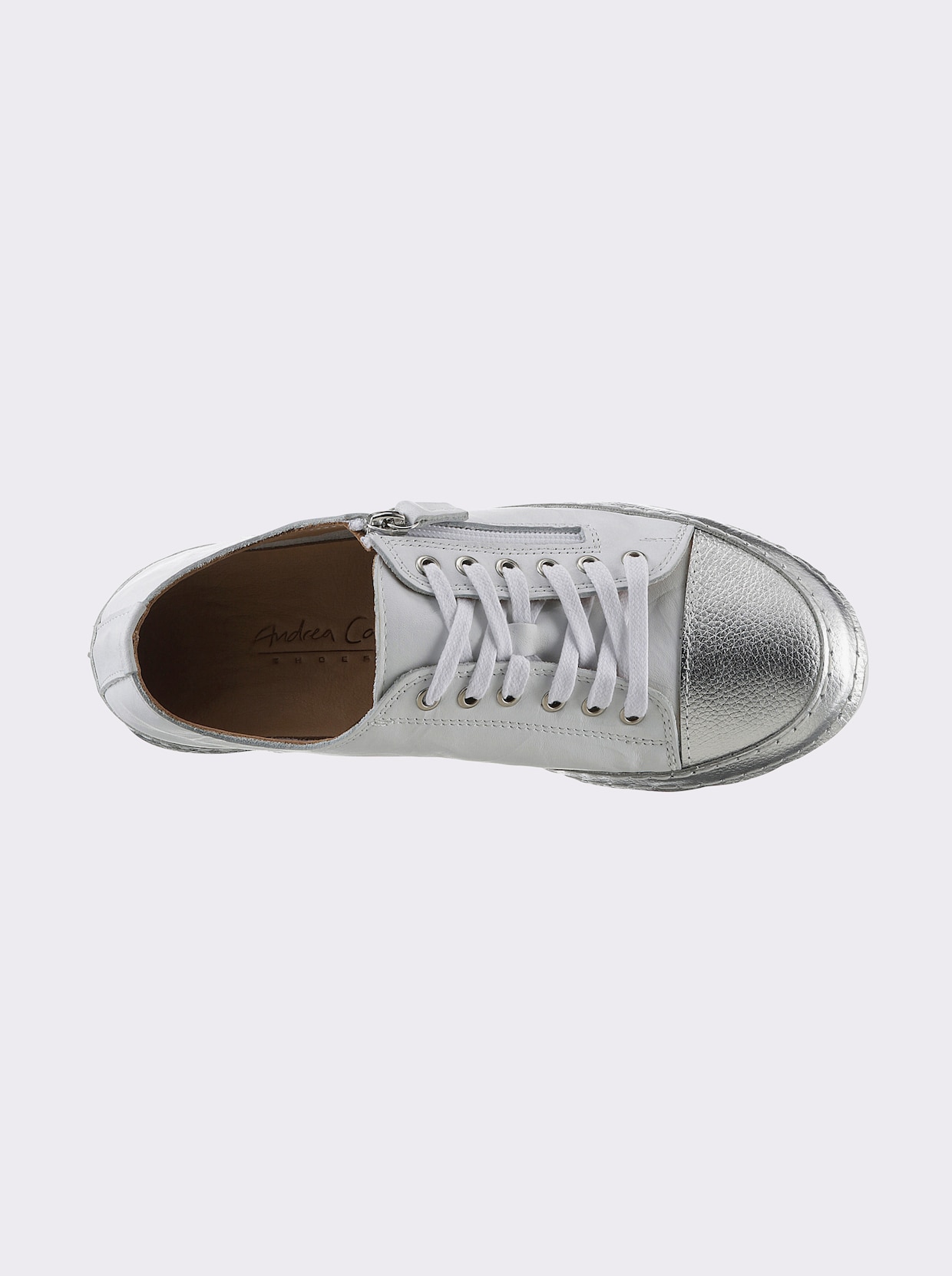Andrea Conti Sneaker - wit/zilverkleur