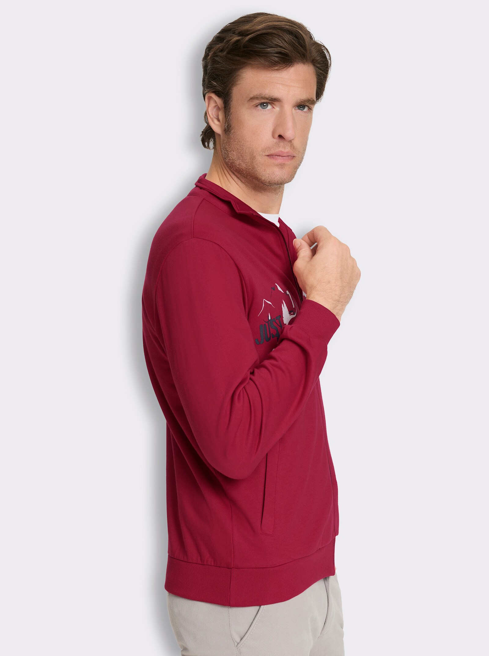 Shirtjacke mit Prints - rot