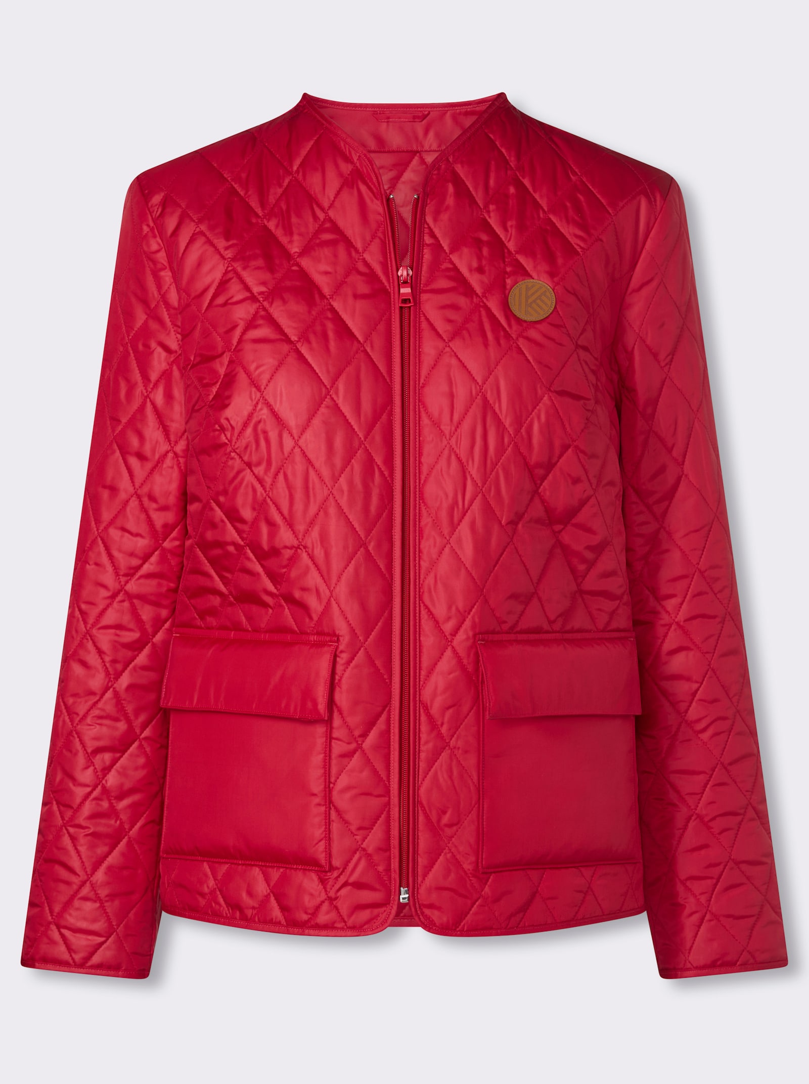 Steppjacke mit V-Ausschnitt - rot