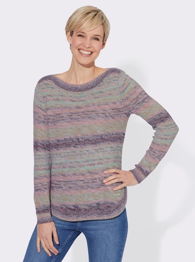 Strickpullover - ozean-altrosa-meliert