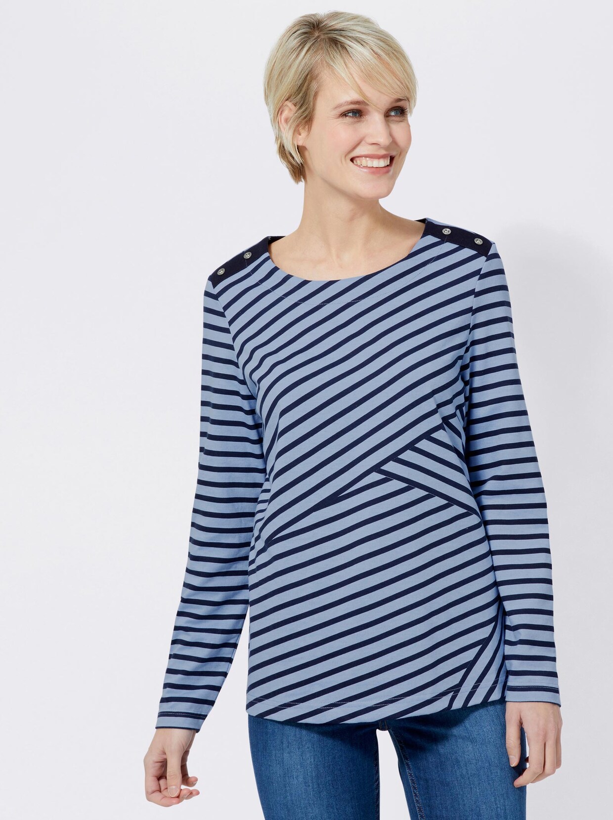 Streifenshirt - bleu-marine-gestreift