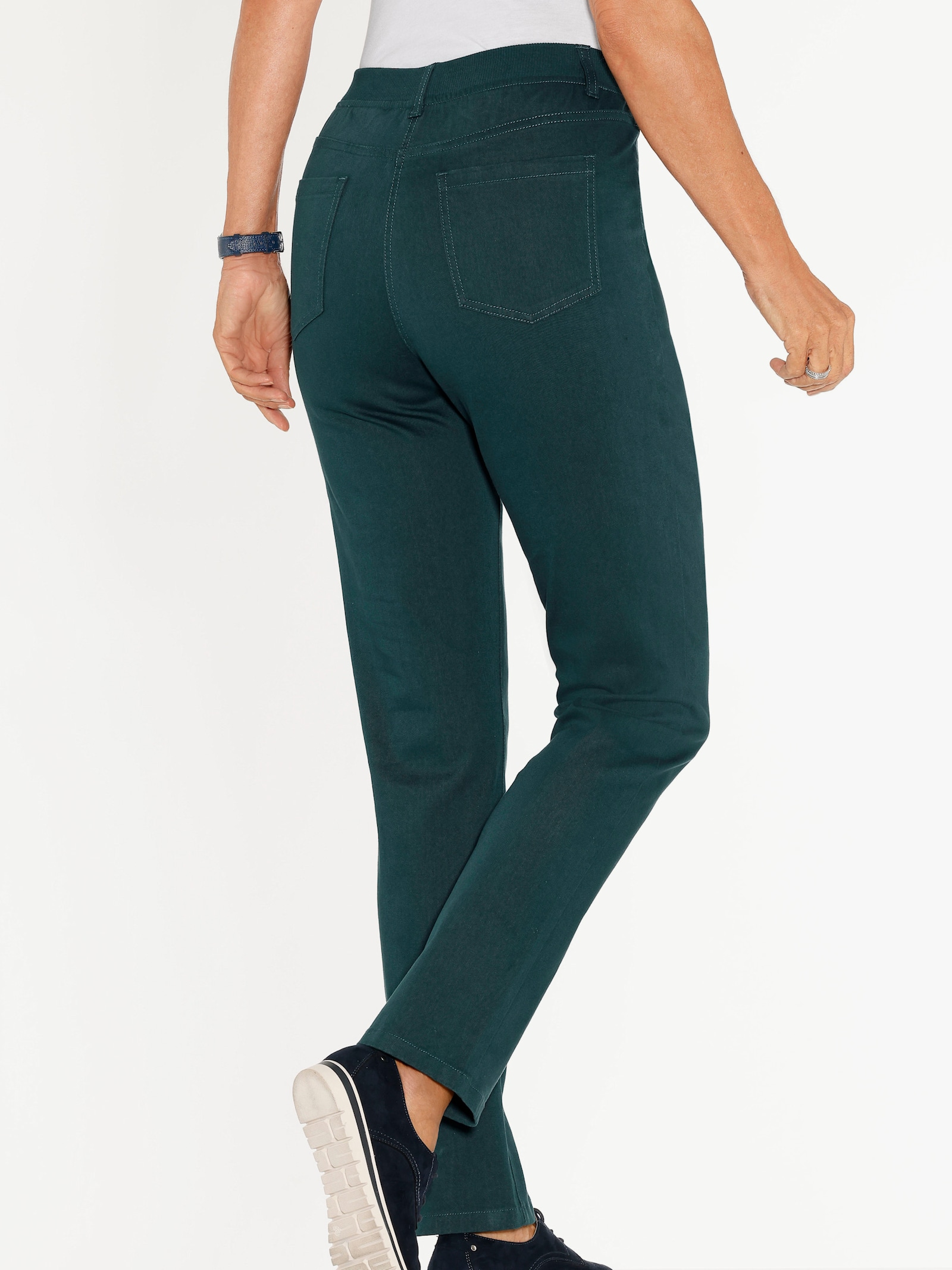 Schlupfhose in Twill-Qualität - petrol