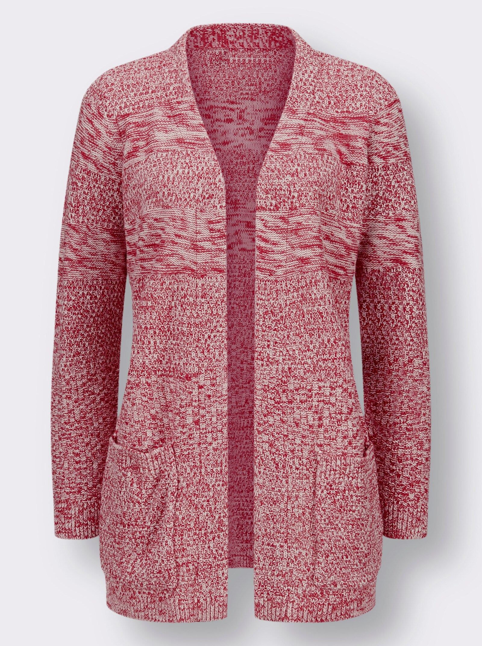 Vest in gemêleerde look - rood/ecru gemêleerd