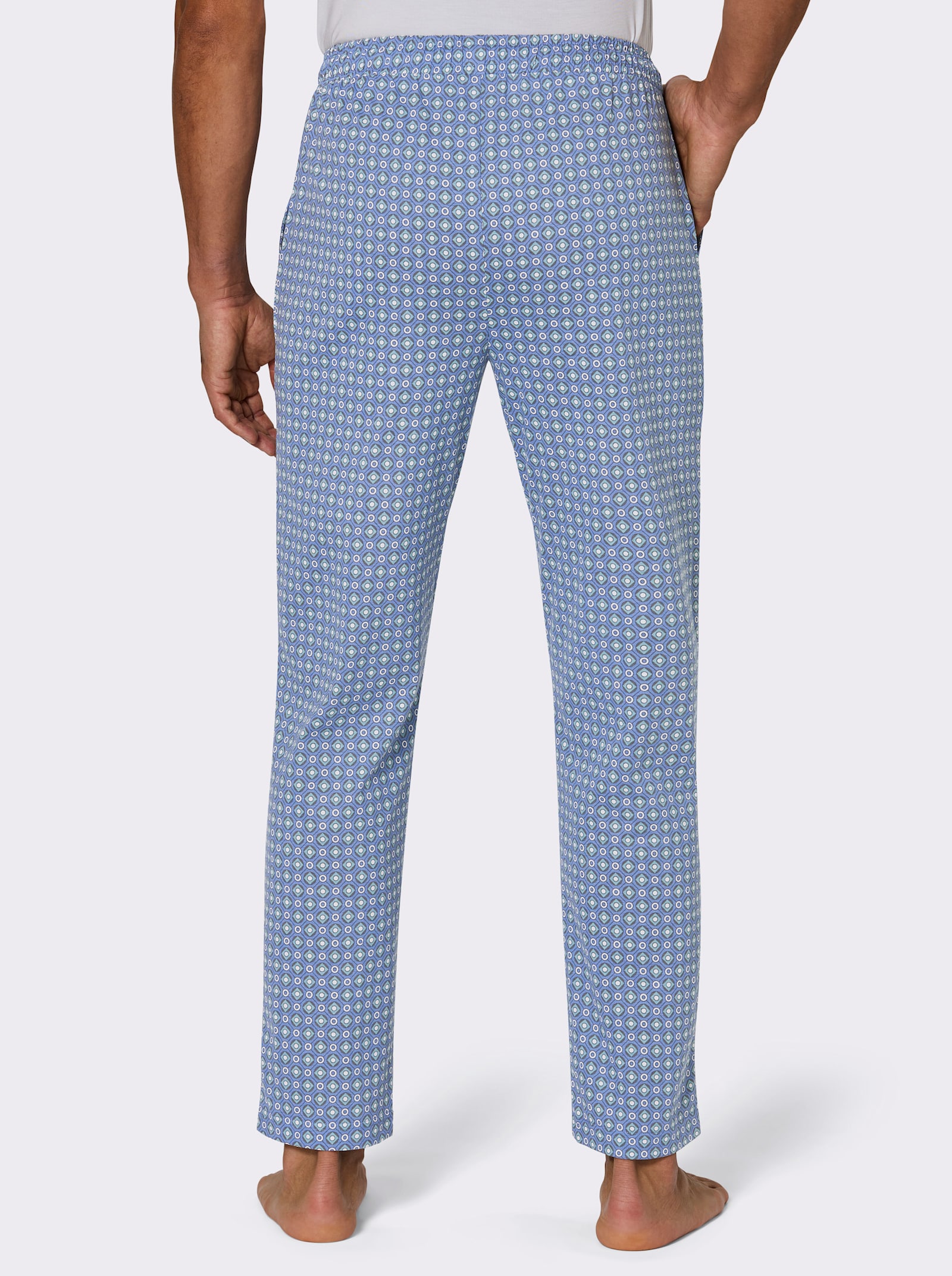 wäschepur men Hose lang - mittelblau-ozean-bedruckt