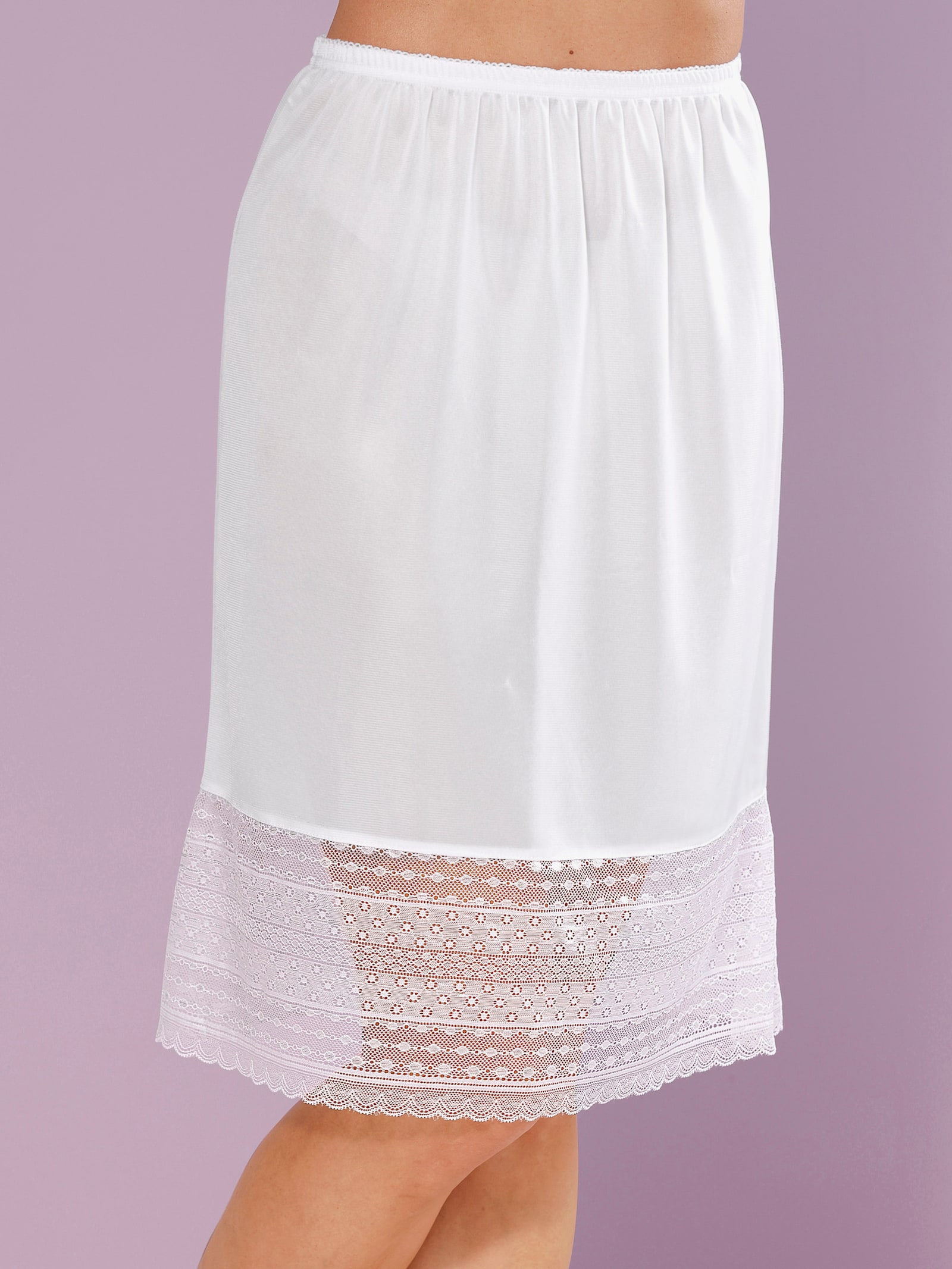 wäschepur Unterrock mit Spitzen-Abschluss - weiss