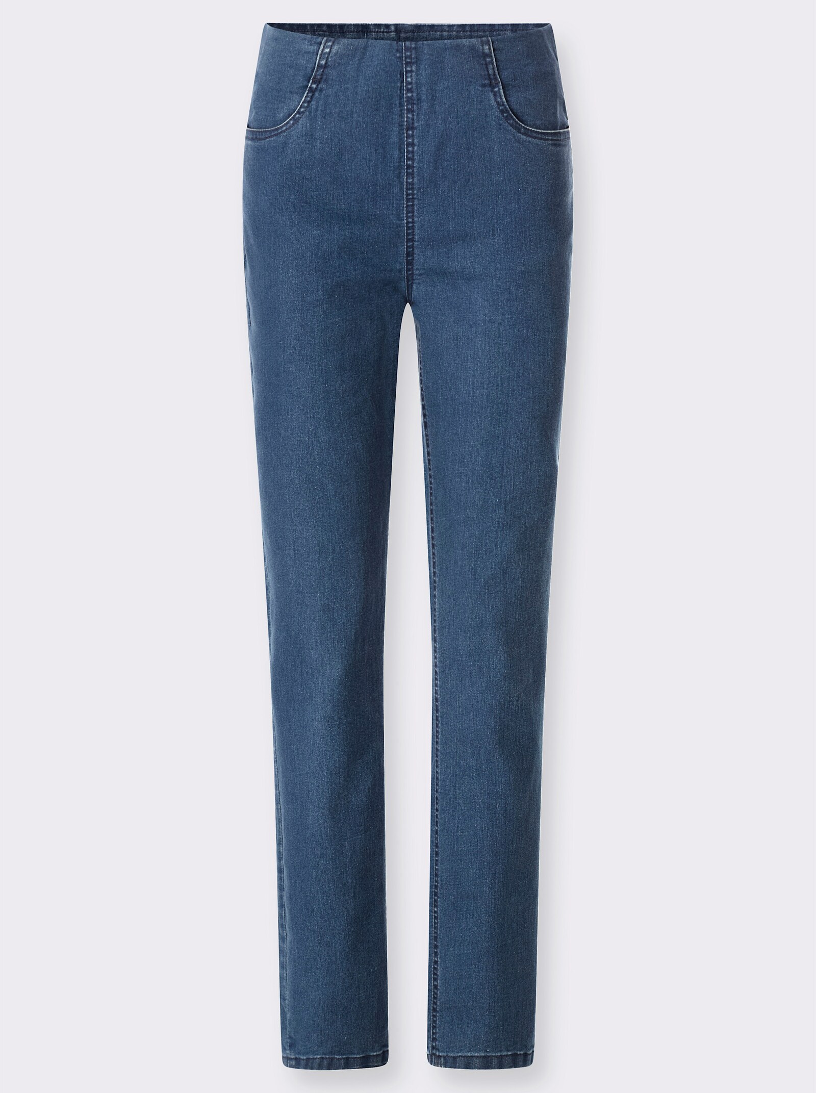 Jeans mit Teilungsnähten hinten - blue-stone-washed