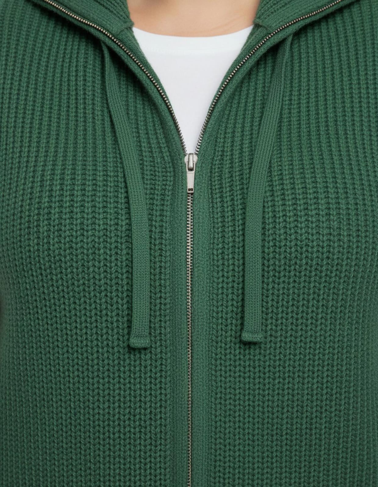 Strickweste in Longform - grün