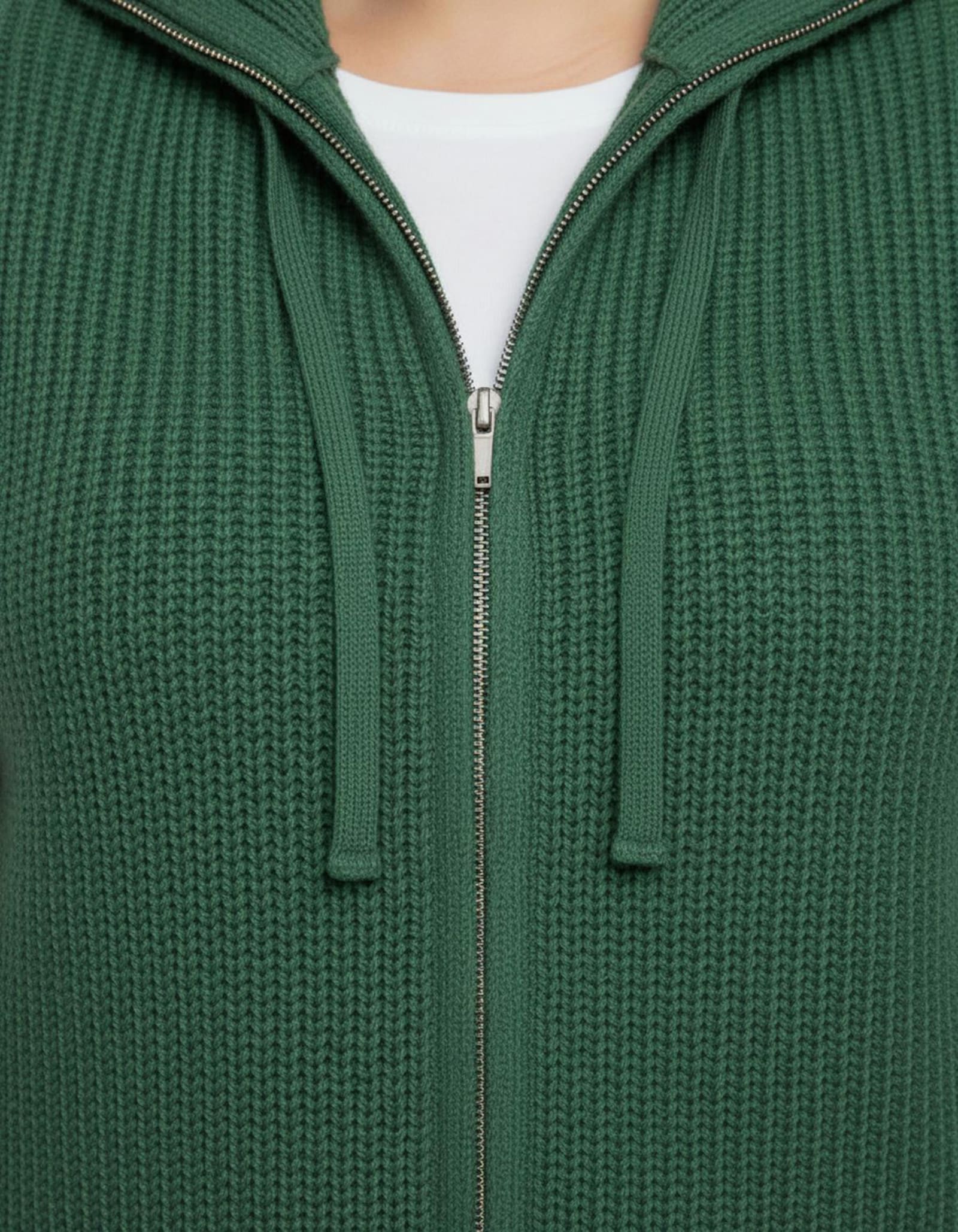 Strickweste in Longform - grün