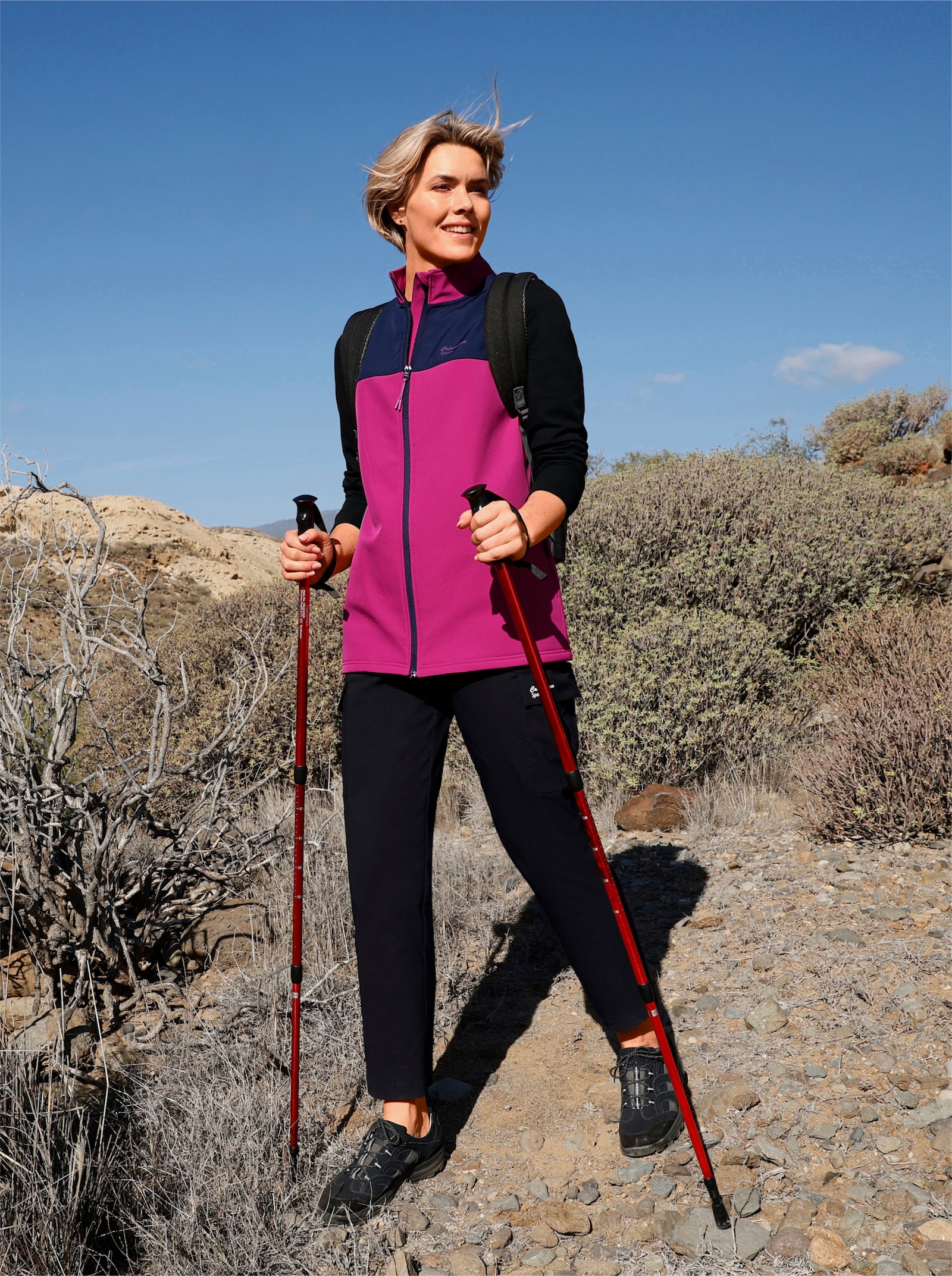 Catamaran Sports Softshellweste mit Fleece-Innenseite - magenta-marine