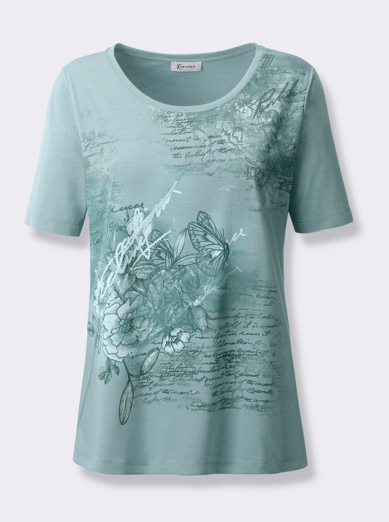 Shirt met korte mouwen - kalkmint/jade bedrukt