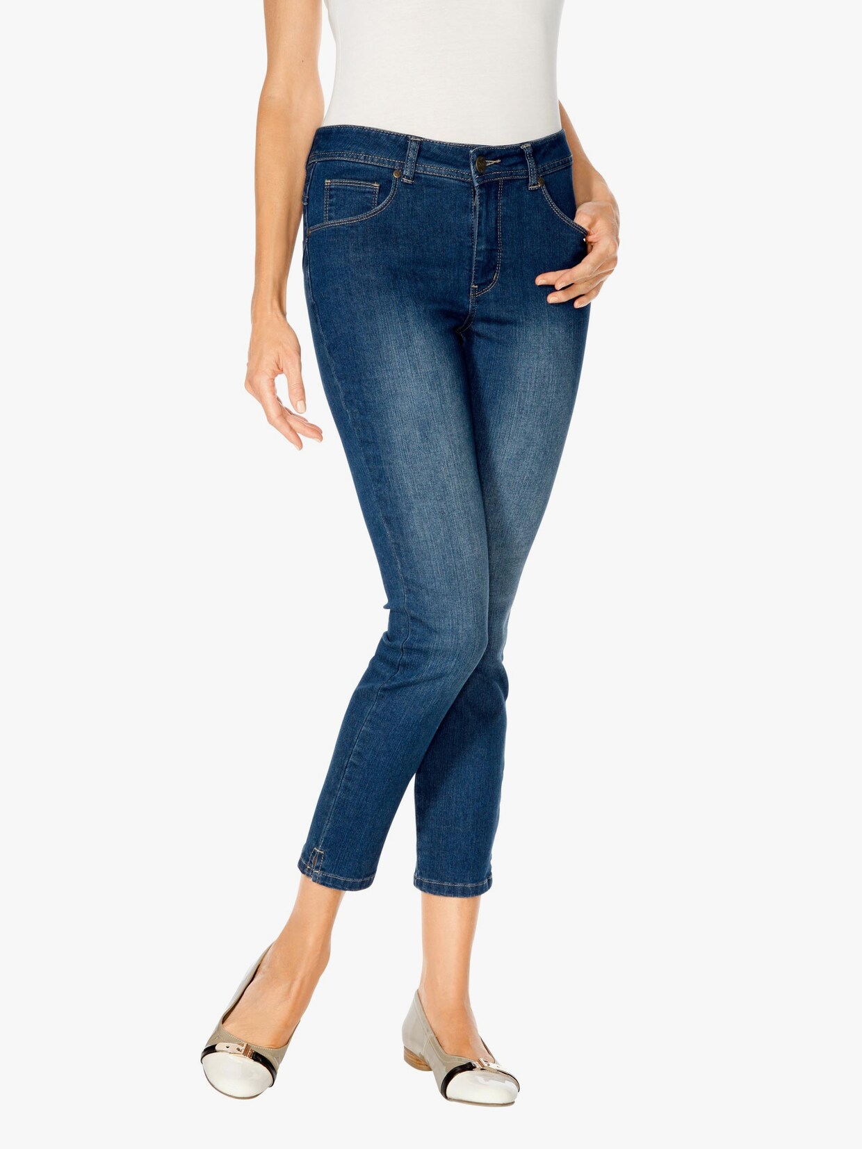 Linea Tesini Bauchweg-Jeans - blue denim