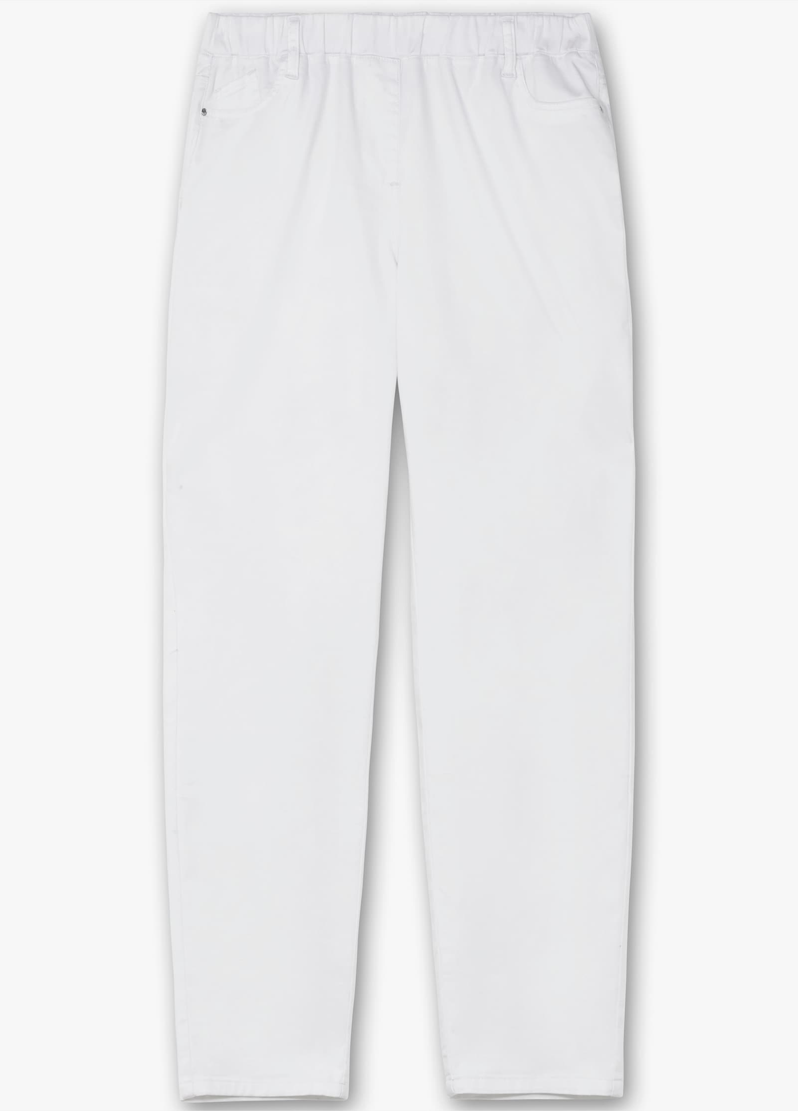 sheego Schlupfhose in schmaler Form, aus Twill - weiß