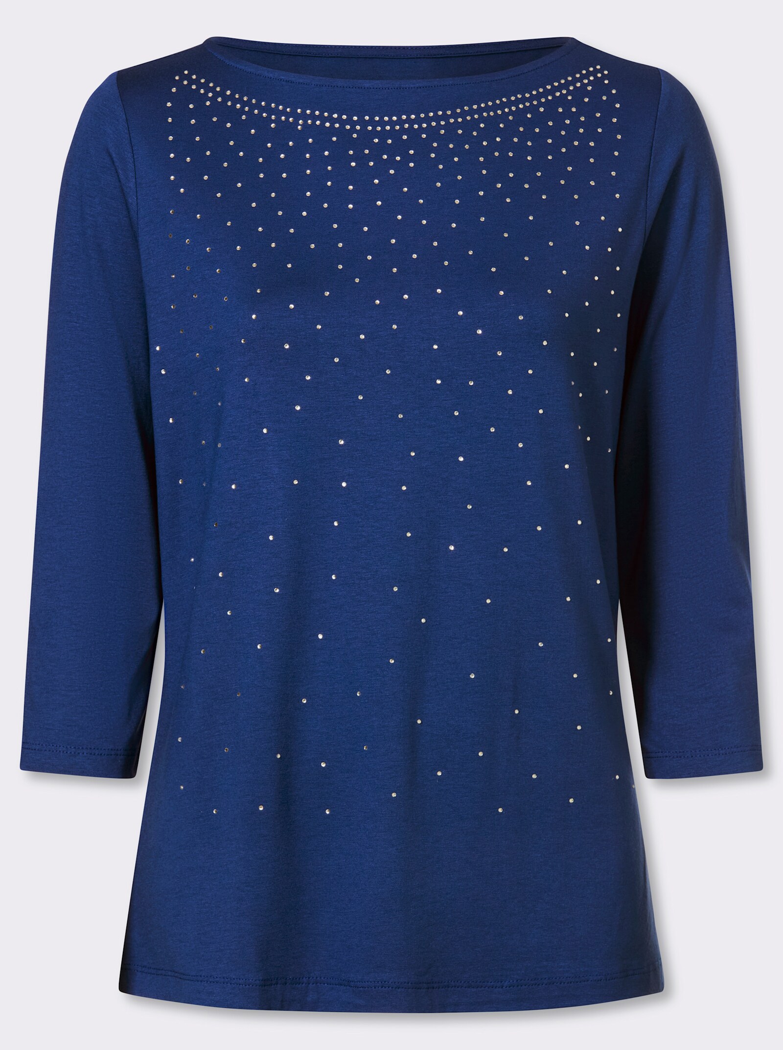 3/4-Arm-Shirt mit Glitzersteinchen - royalblau