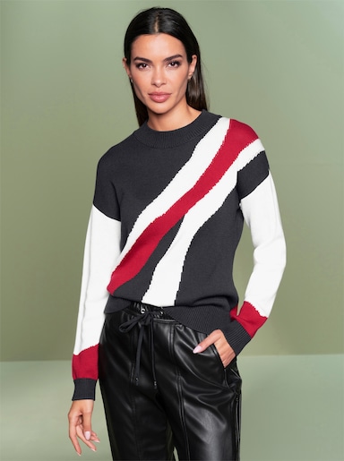 heine Pull - rouge-noir à motifs