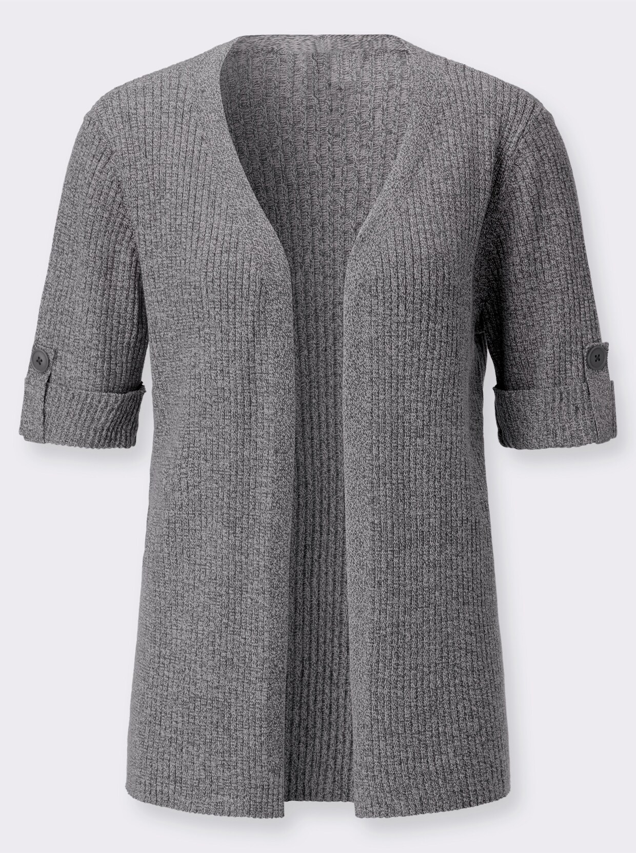 Strickjacke - schwarz-weiß-meliert