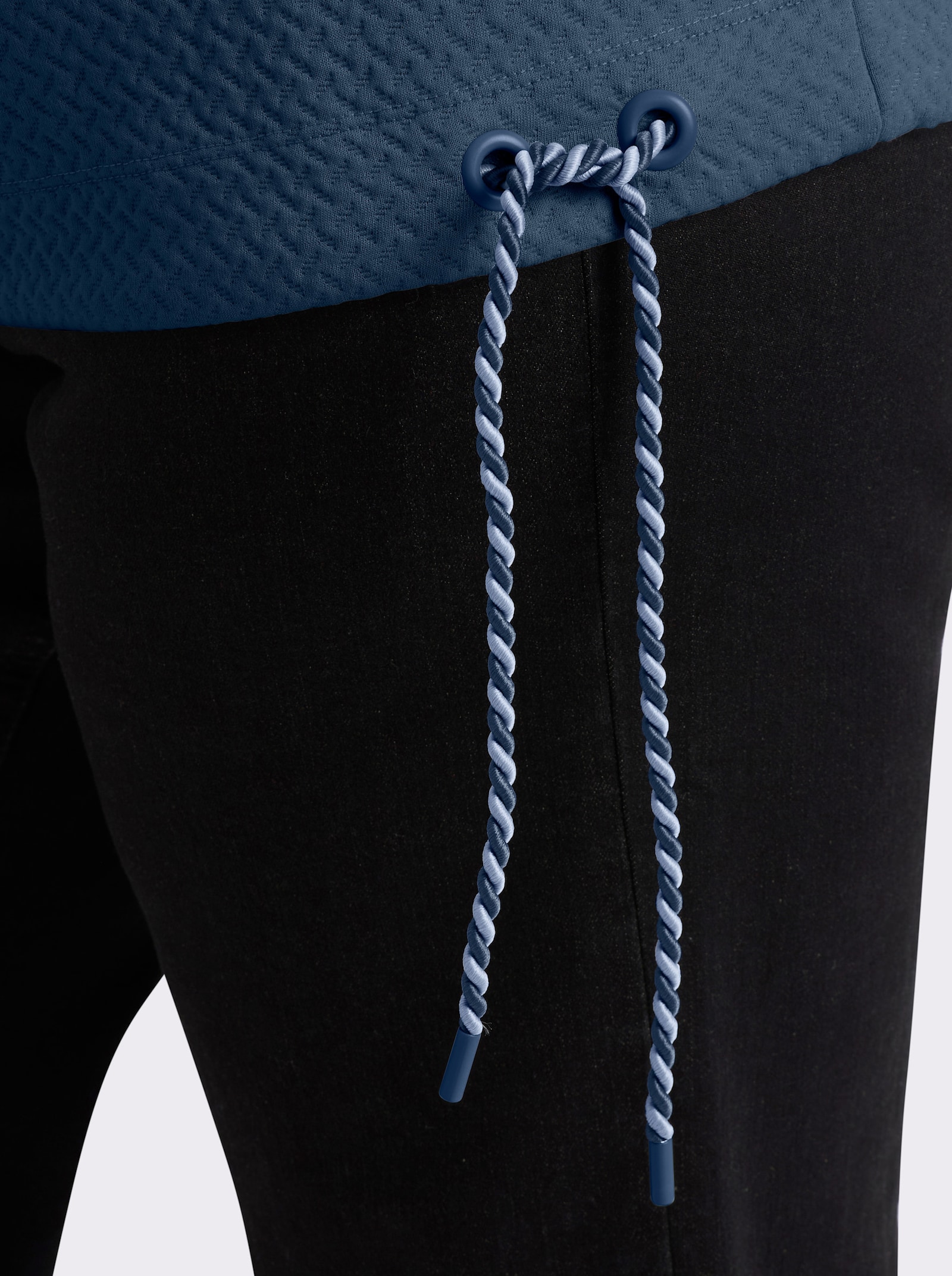 sheego Sweatshirt in strukturierter Optik - rauchblau