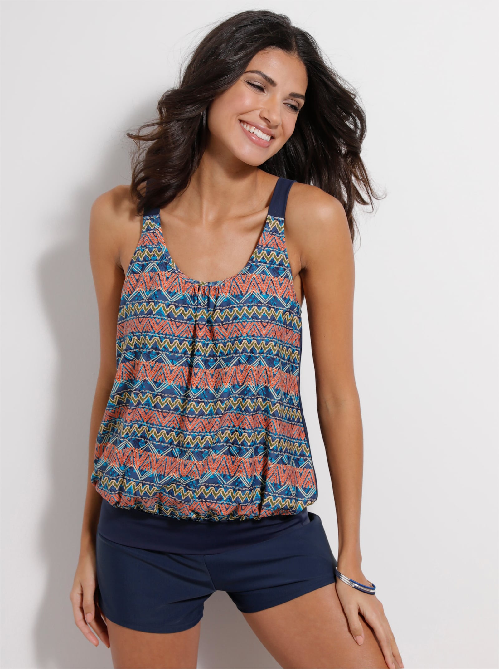 Zwemshort met gladde comfortband - marine