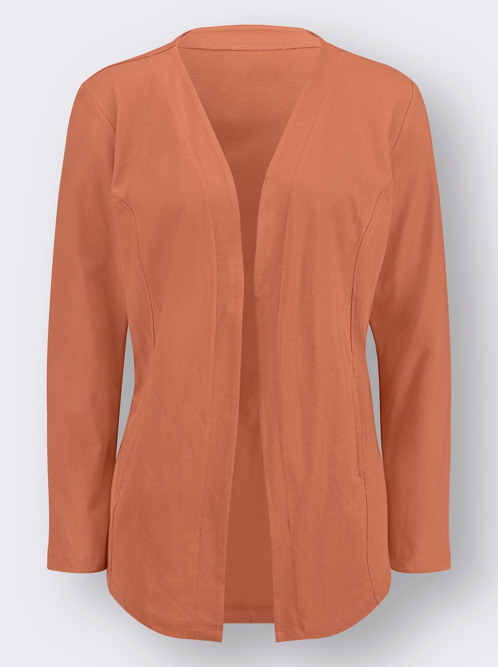Shirtjacke vorne etwas länger - papaya