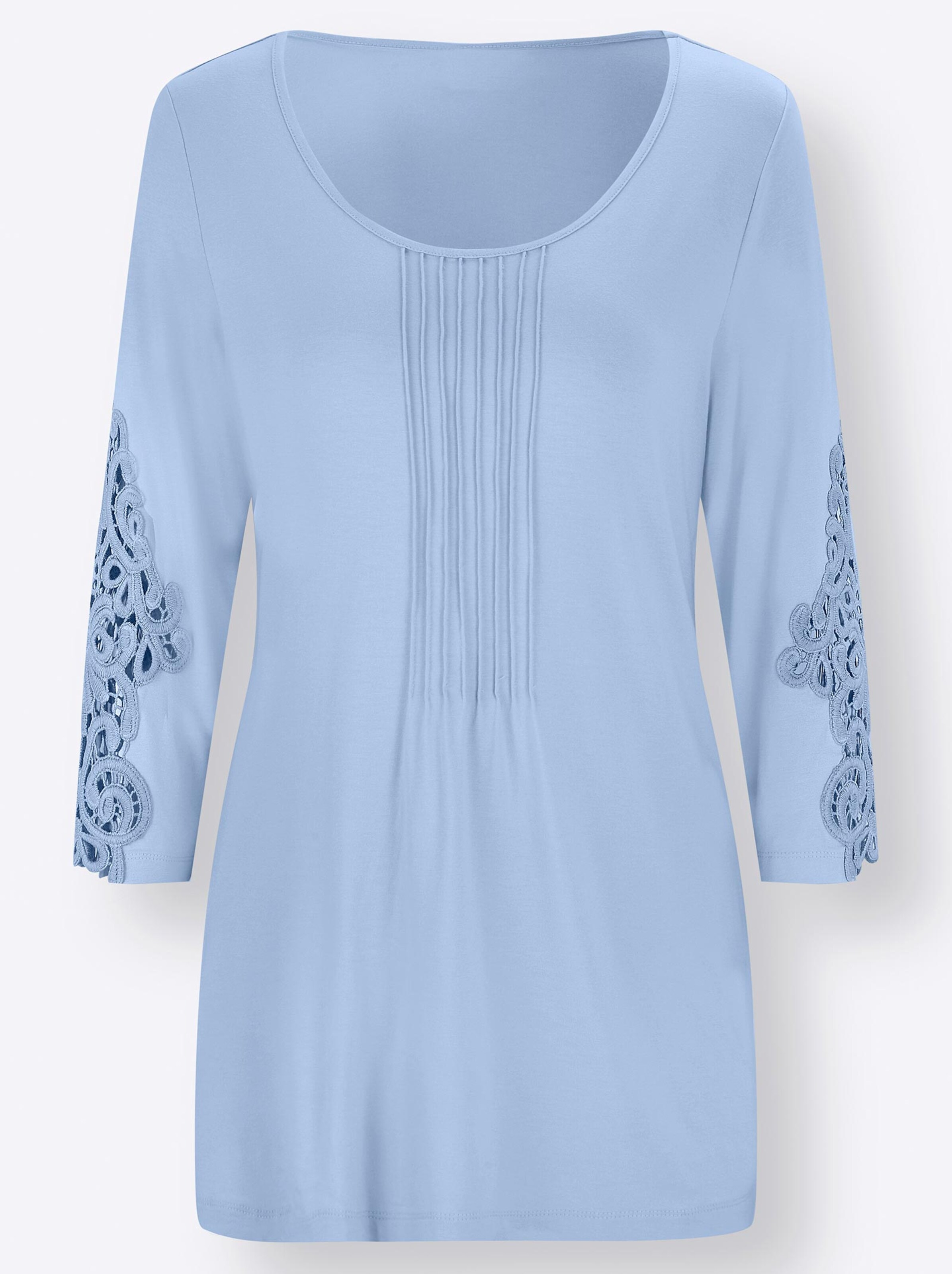 Damenmode Shirts 3/4-Arm-Shirt in eisblau 